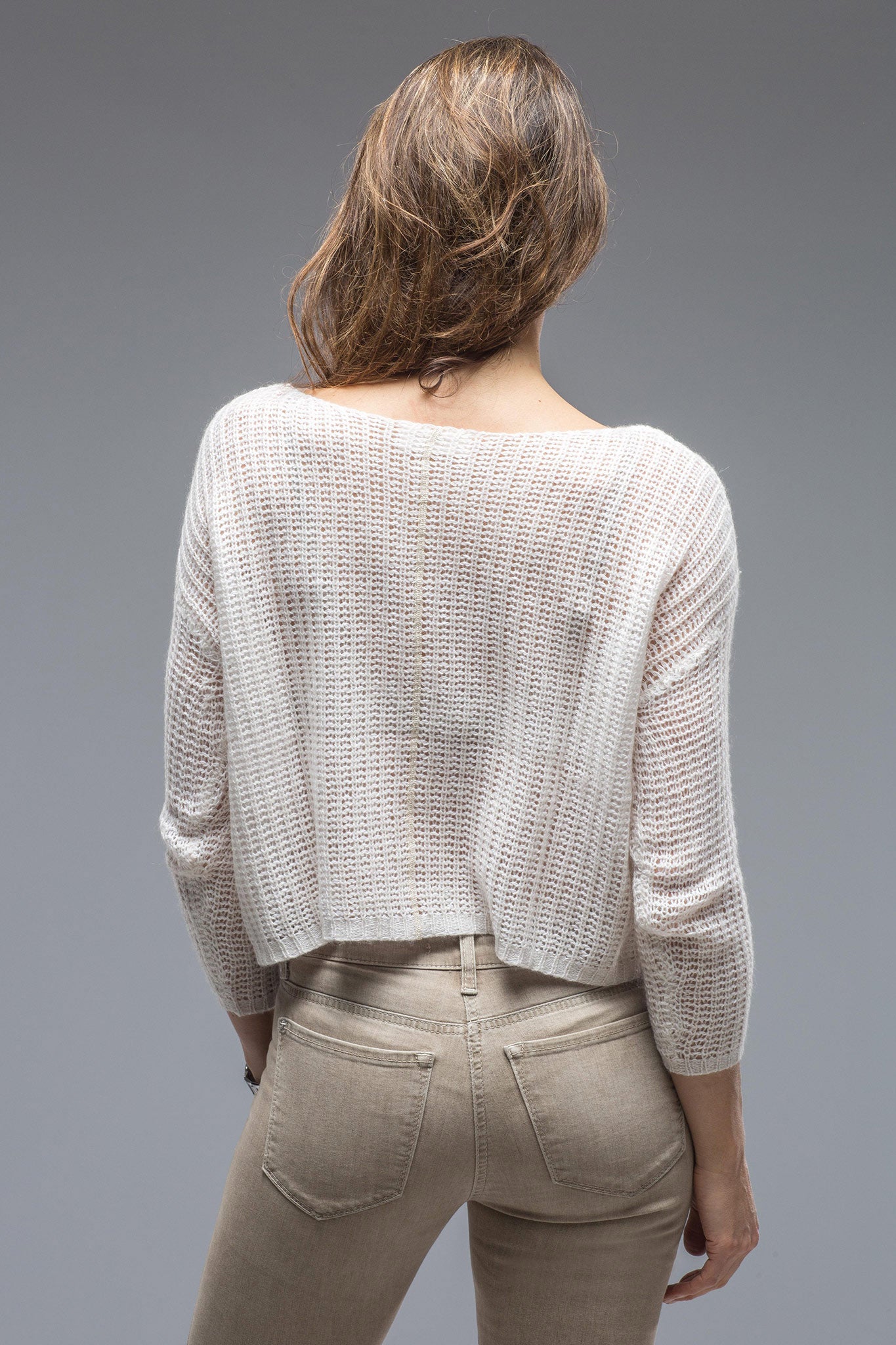 Faye Cropped Sweater In Cream