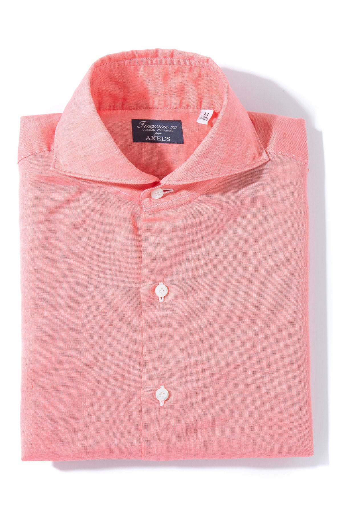 Andorra Carlo Riva Cotton Linen Shirt In Red | Mens - Shirts - Dress | Finamore Napoli