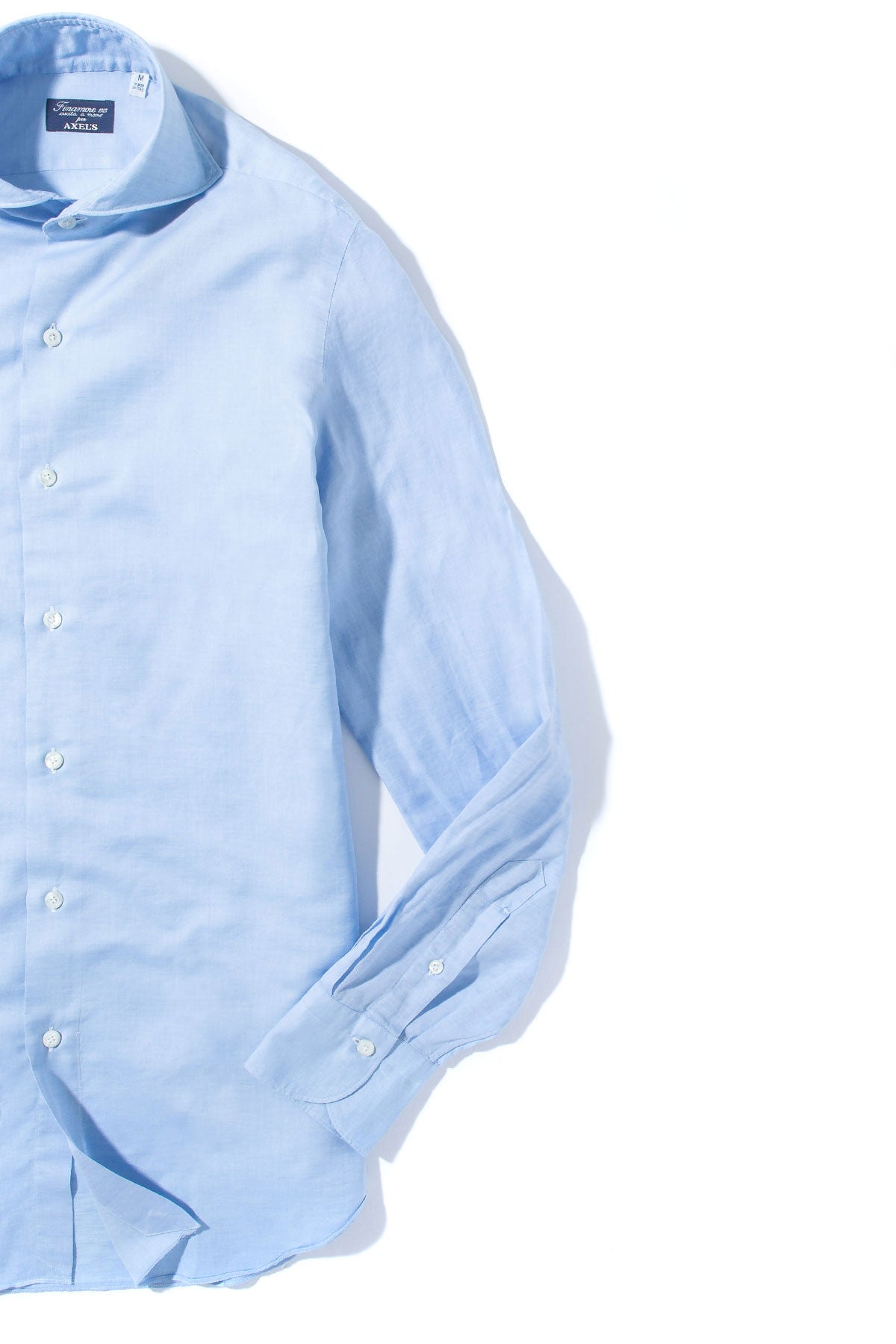 Andorra Carlo Riva Cotton Linen Shirt In Sky Blue | Mens - Shirts - Dress | Finamore Napoli