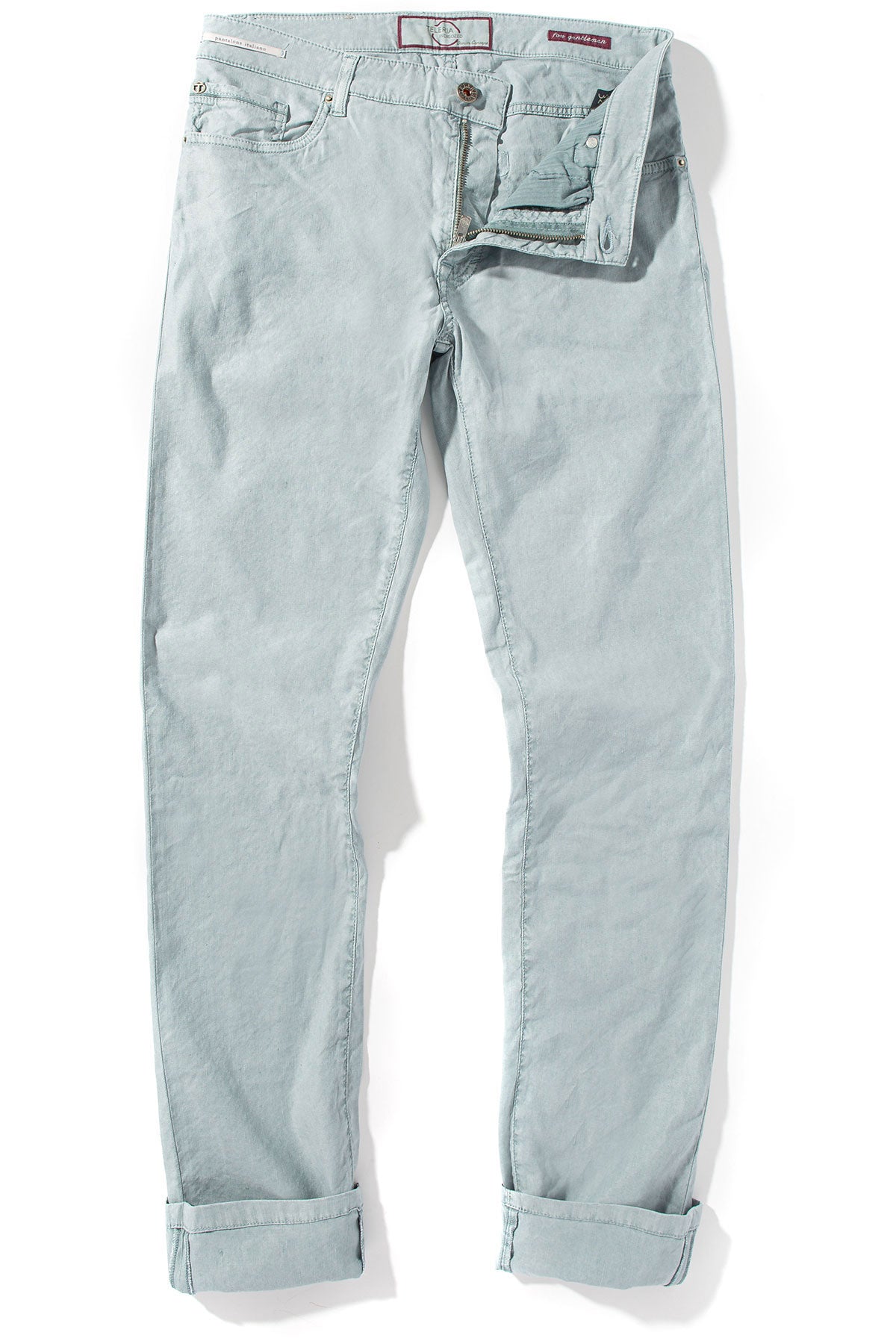 Barbados 5-Pocket Stretch Linen In Ardesia | Mens - Pants - 5 Pocket | Teleria Zed