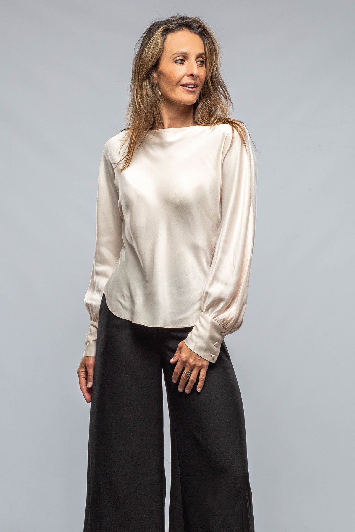 VOZ Boatneck Blouse, Cupro, In Cream Ladies - Blouses