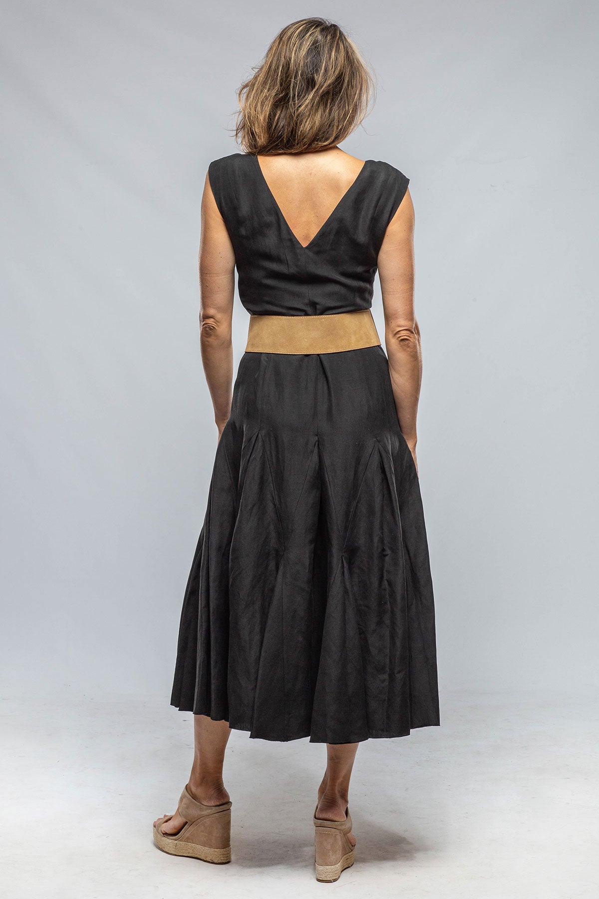 VOZ Molina Silk Linen Dress In Black Ladies - Dresses