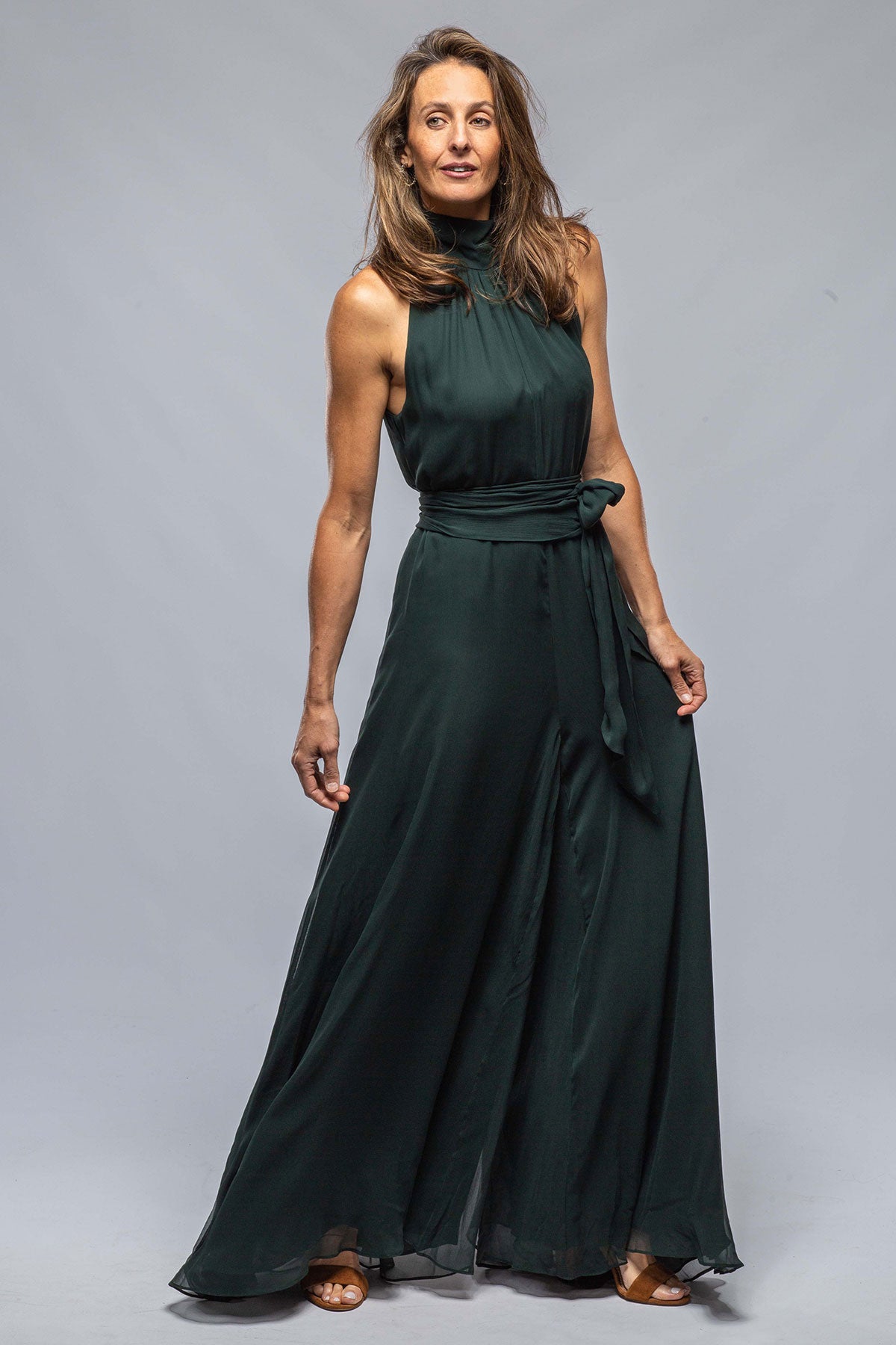 VOZ Palazzo Jumpsuit, Silk Chiffon, In Forest Ladies - Evening Wear