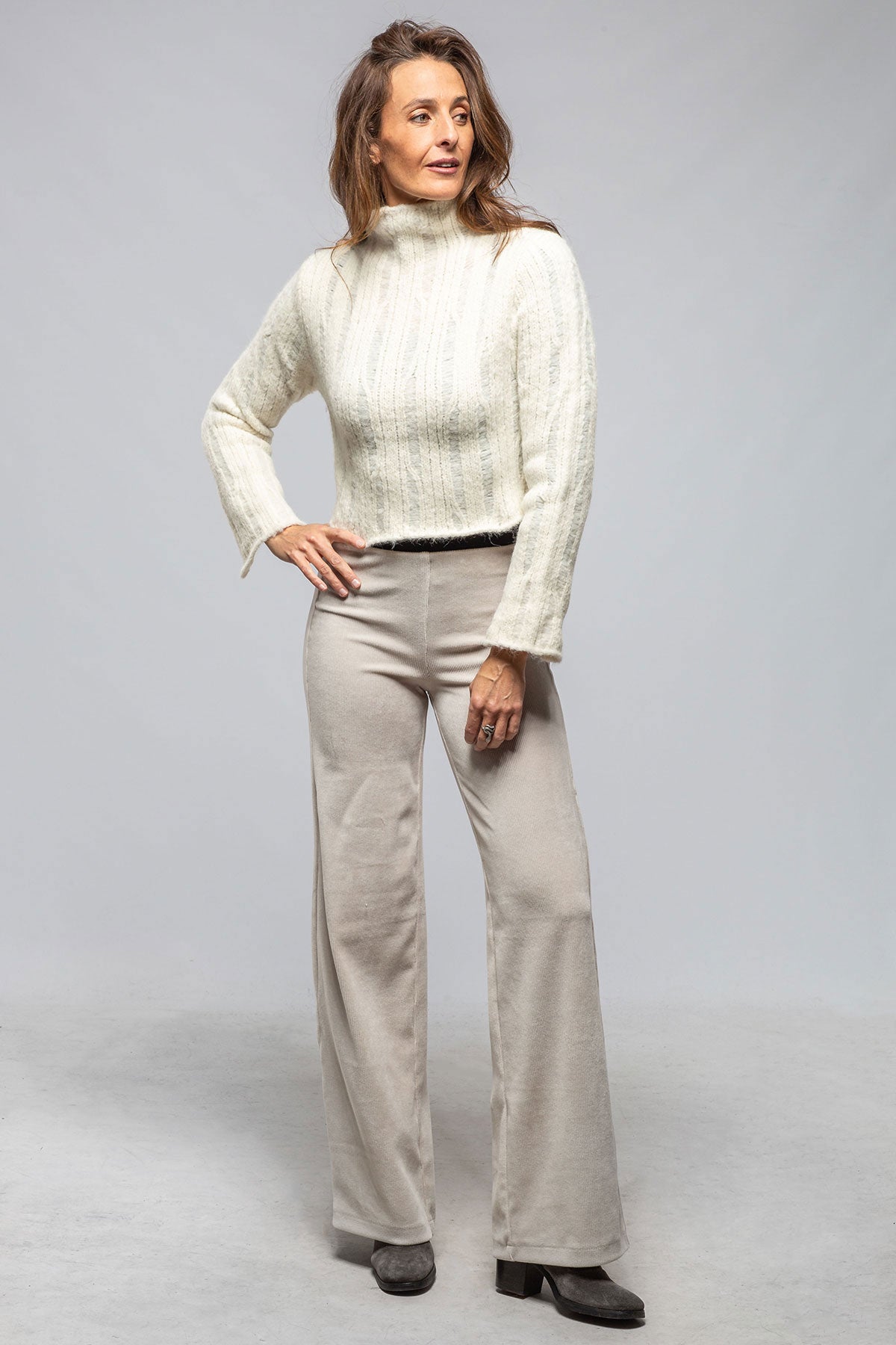 VOZ Tania Cropped Baby Alpaca Sweater In Ivory Ladies - Sweaters