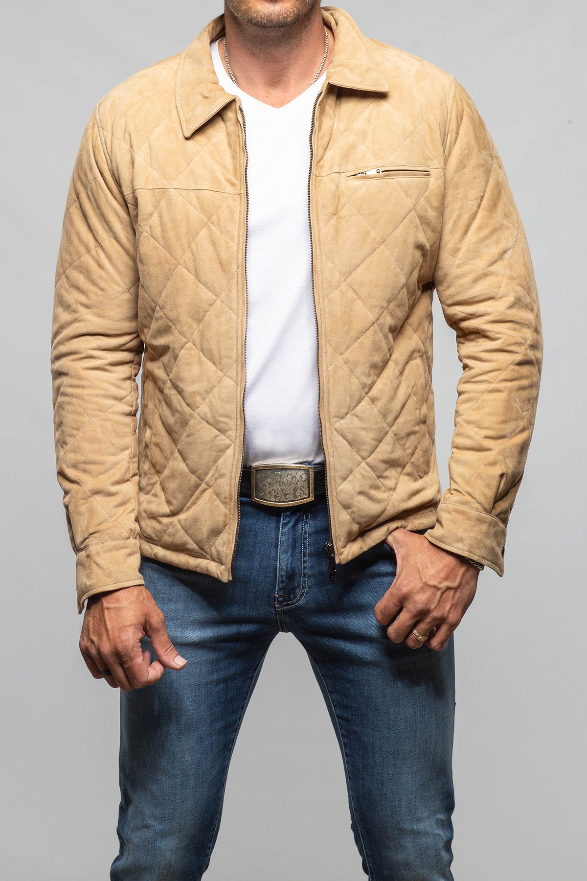 Berlino Quilted Jacket In Tan