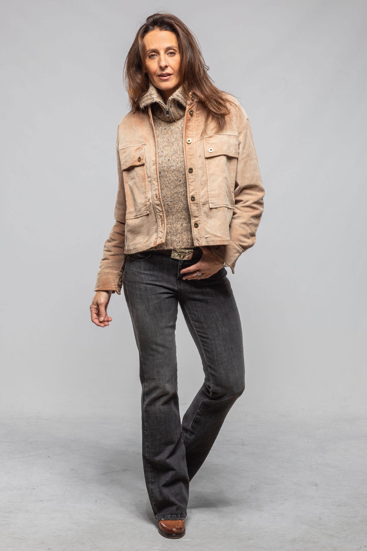 Betel Short Moleskin Jacket In Bleached Rust