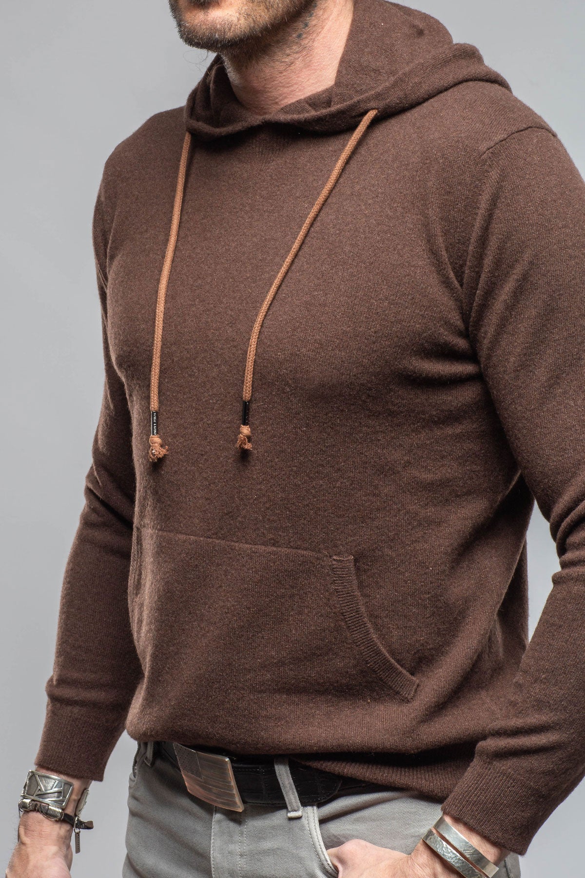 Florio II Cashmere Hoodie In Chocolate | Mens - Sweaters | Stile Latino