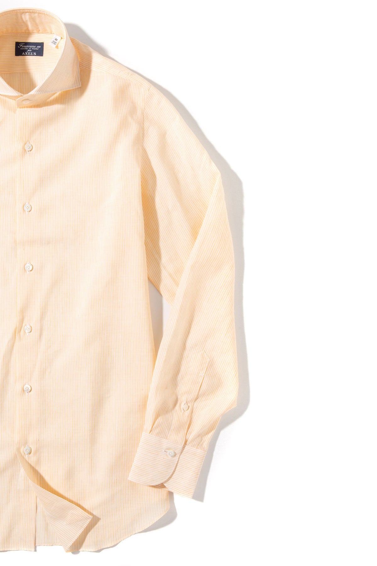 Lutung Cotton Linen Stripe In Yellow | Mens - Shirts - Dress | Finamore Napoli