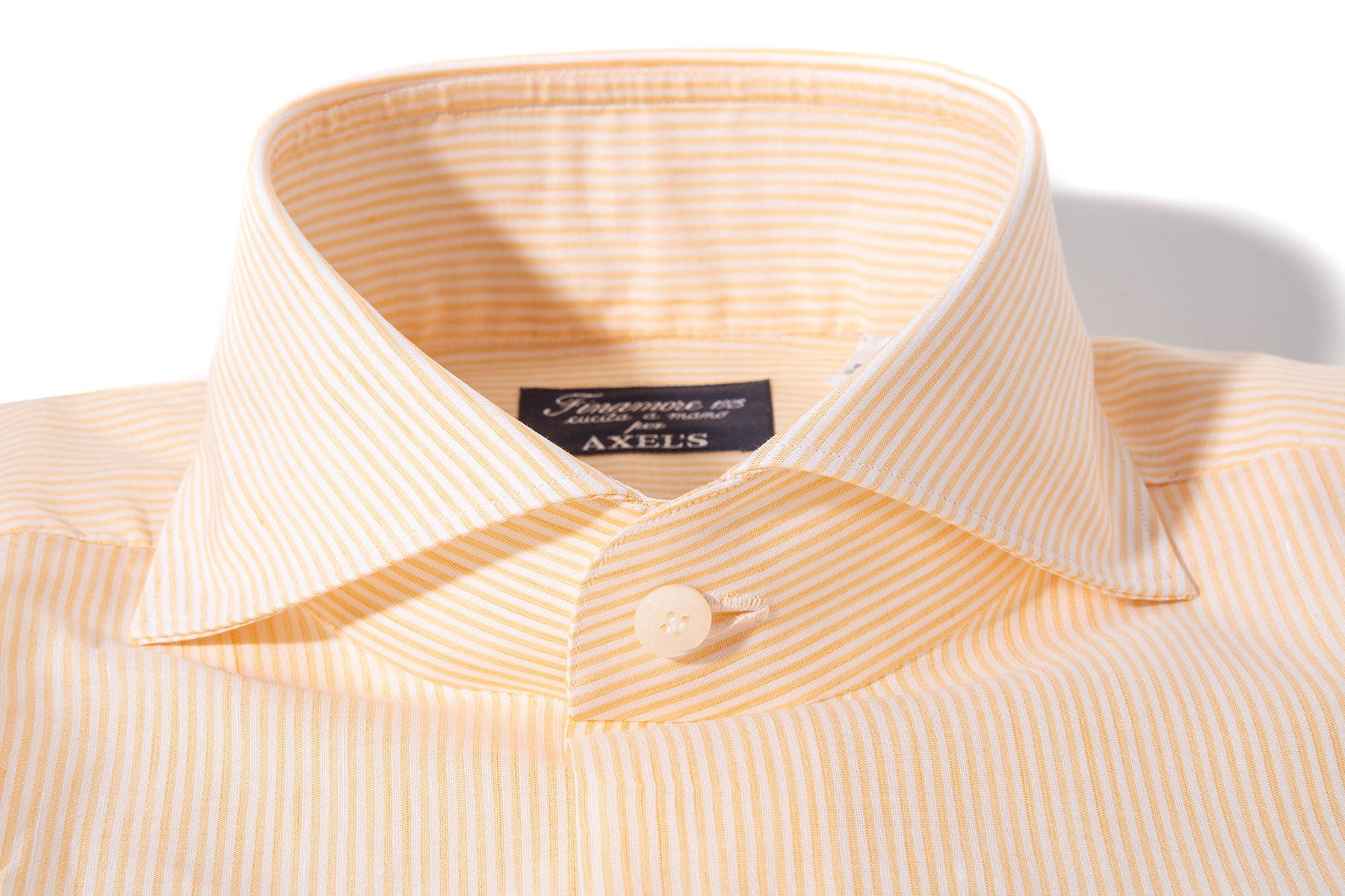 Lutung Cotton Linen Stripe In Yellow | Mens - Shirts - Dress | Finamore Napoli