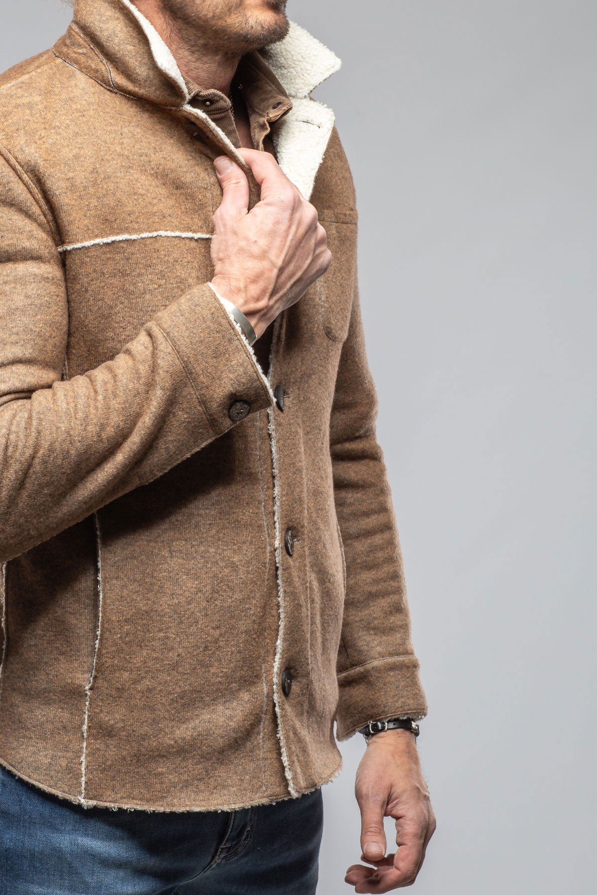 Kalispell Sherpa Shirt Jacket In Beige | Warehouse - Mens - Outerwear - Cloth | Gimo's