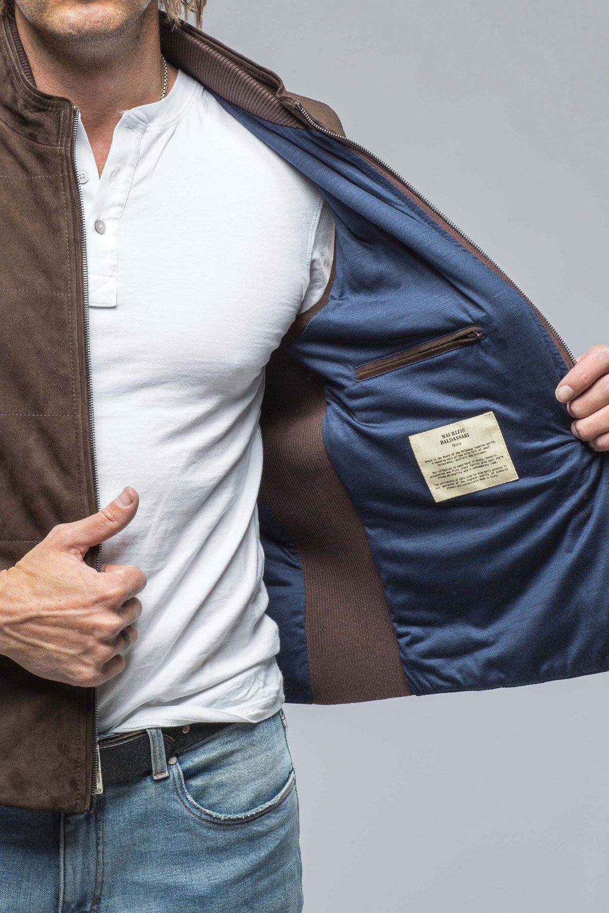 Rye Suede Vest In Chocolate