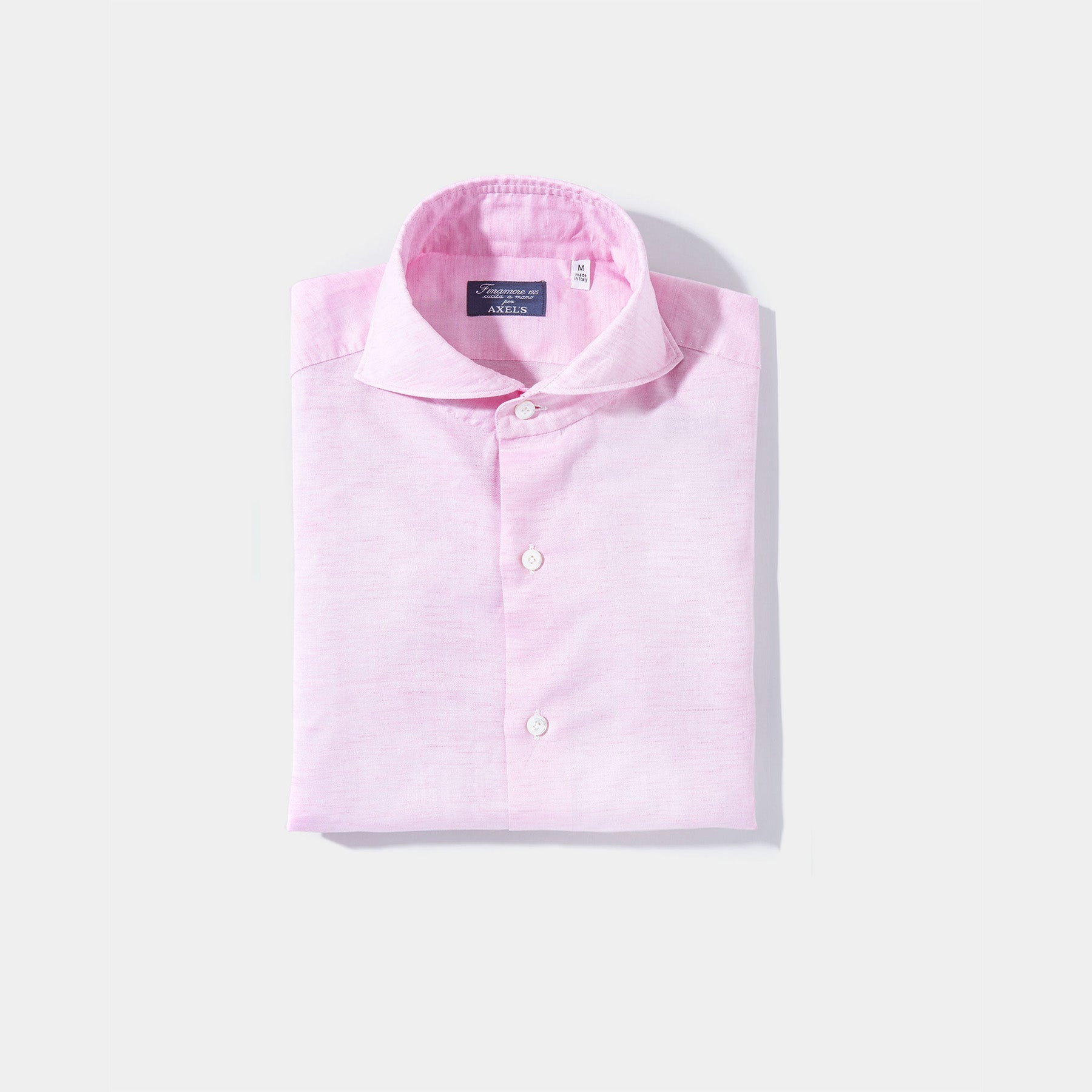 Andorra Carlo Riva Cotton Linen Shirt In Pink | Mens - Shirts | Finamore Napoli