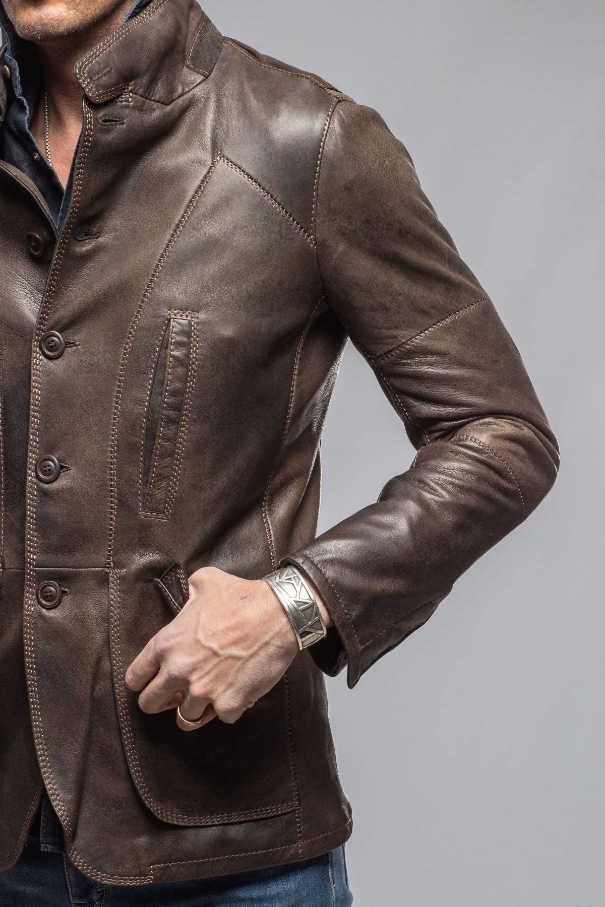 Kelton Nappa Leather Jacket | Samples - Mens - Outerwear - Leather | Gimo's