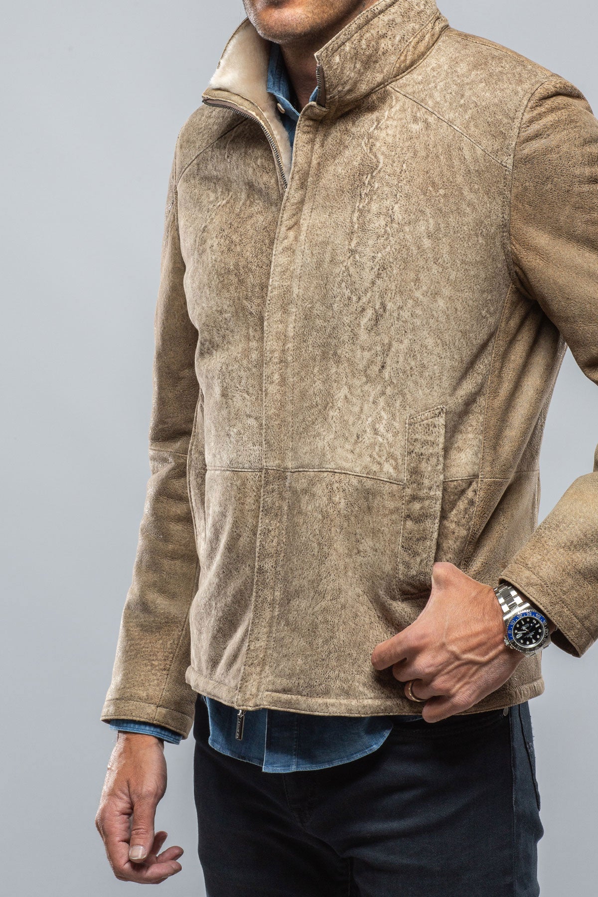 Canby Shearling Hybrid Coat In Faun | Mens - Outerwear - Shearling | Gimo's