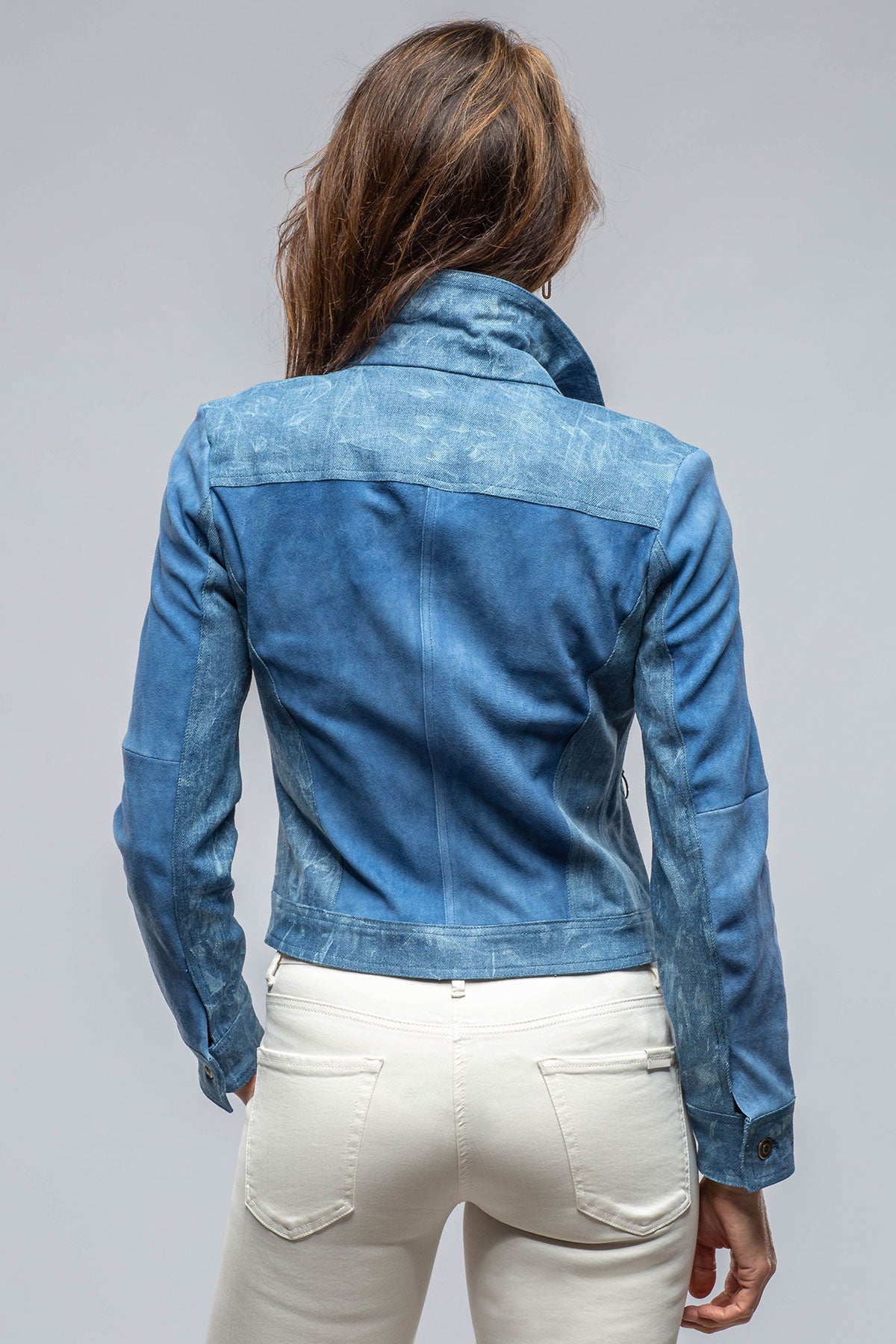 Jenna Short Suede & Denim Jacket