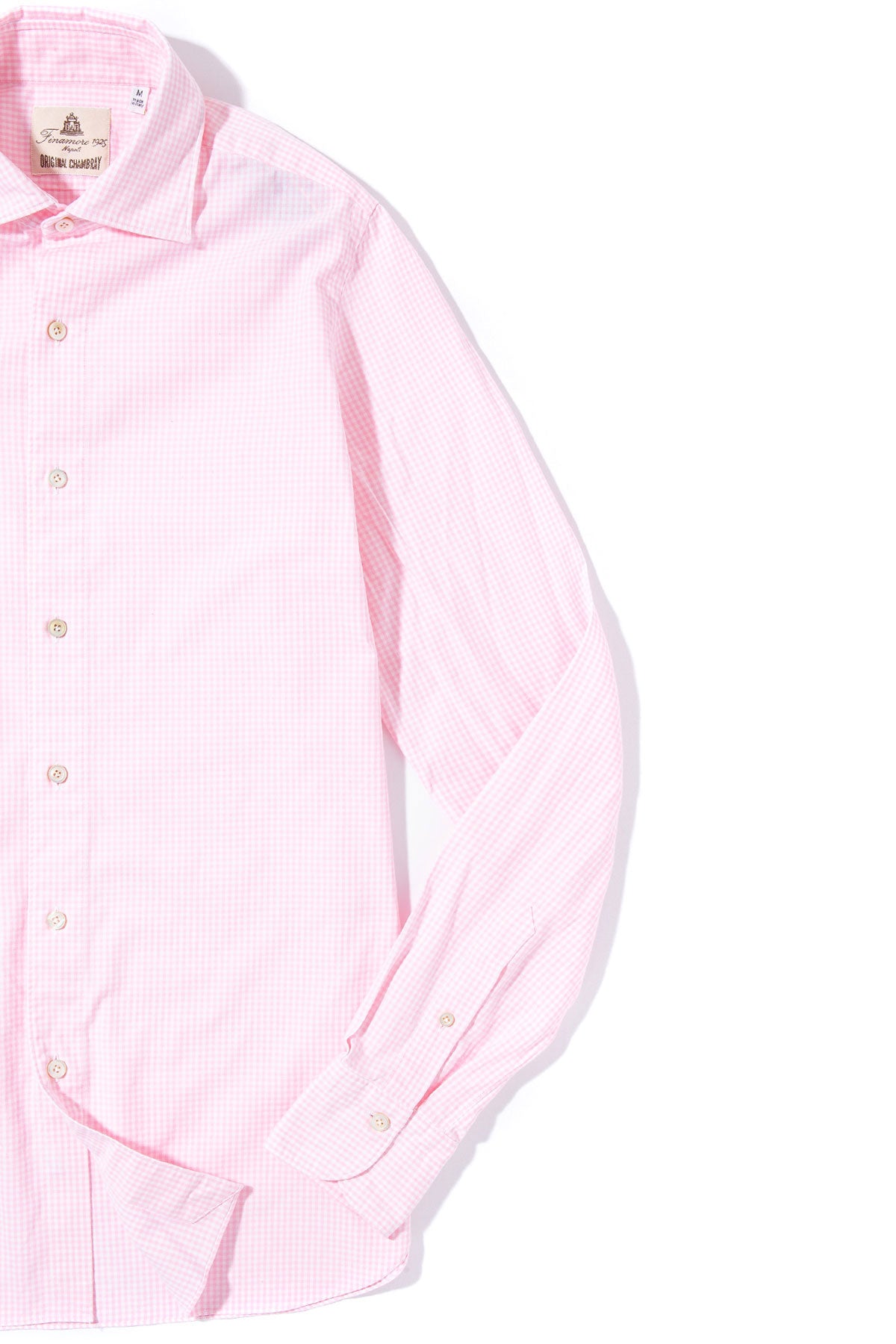 Hexie Cotton Check in Pink | Mens - Shirts - Dress | Finamore Napoli