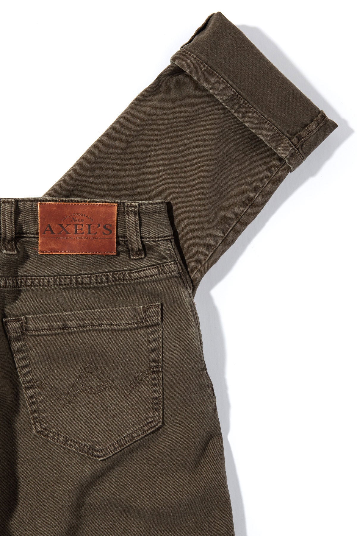 Taos Slim Cotton/Linen Denim in Army | Mens - Pants - 5 Pocket | Axel's Premium Denim