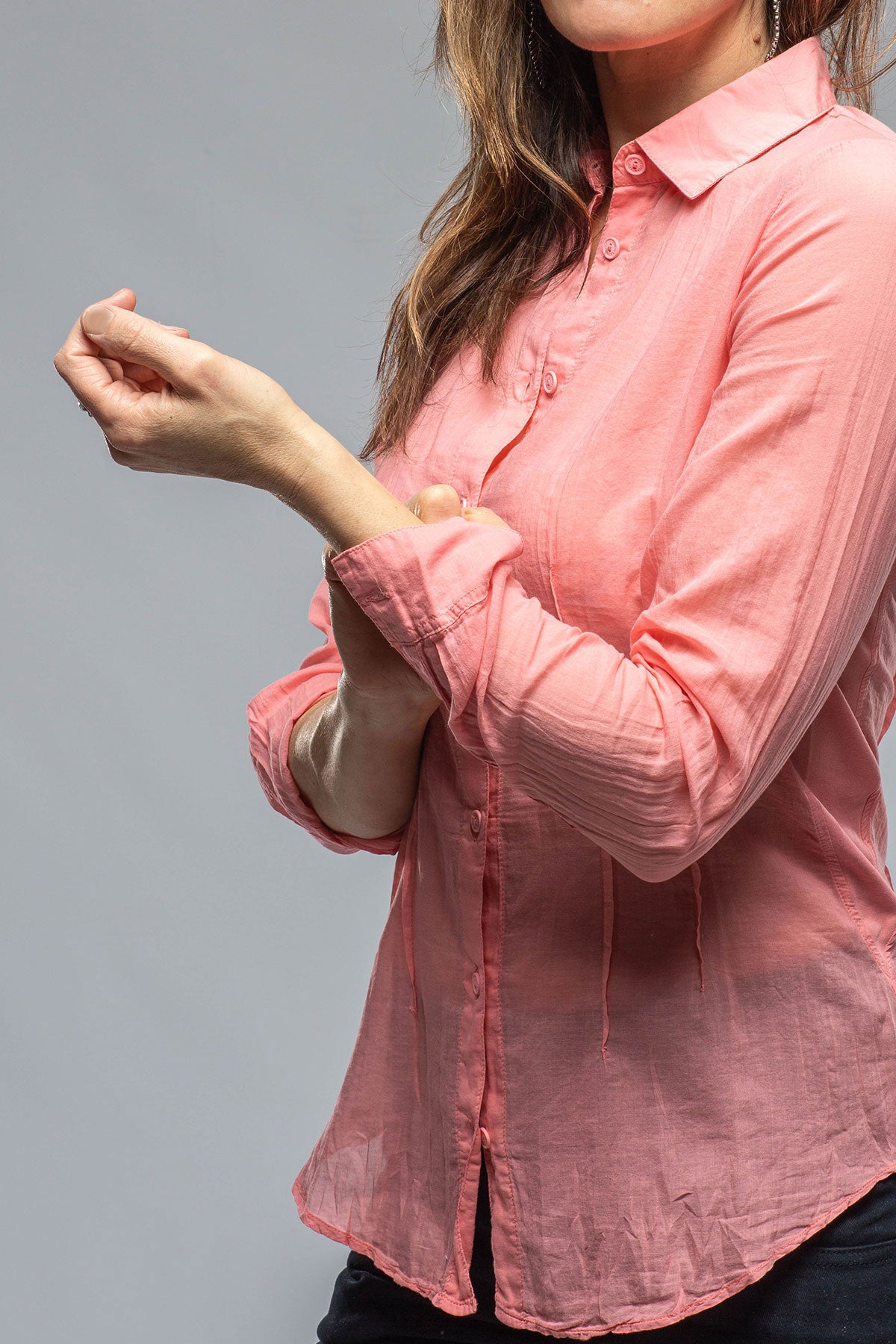 Dessina Darted Shirt In Coral | Ladies - Blouses | European Culture