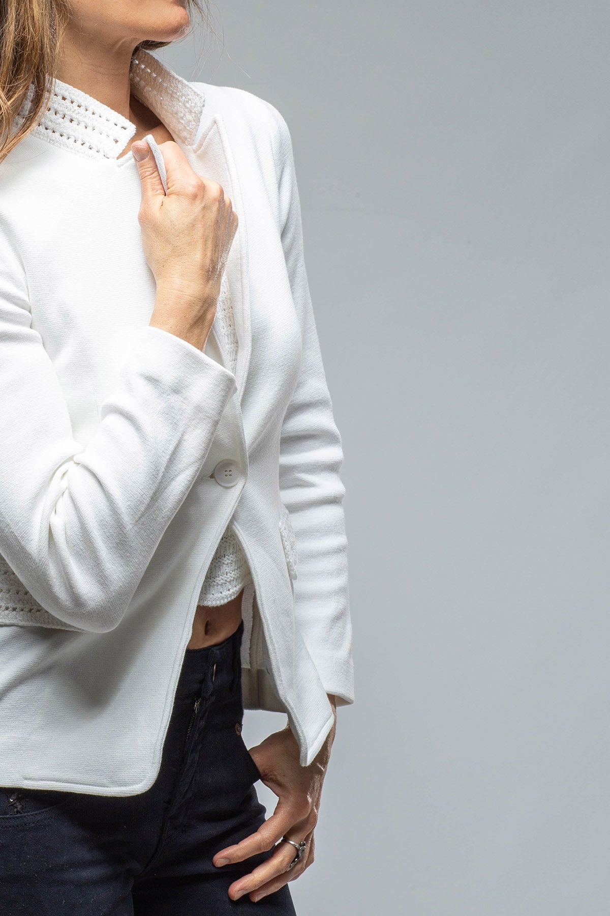 Greta Cotton Blazer In White | Ladies - Tailored - Jackets | Amina Rubinacci