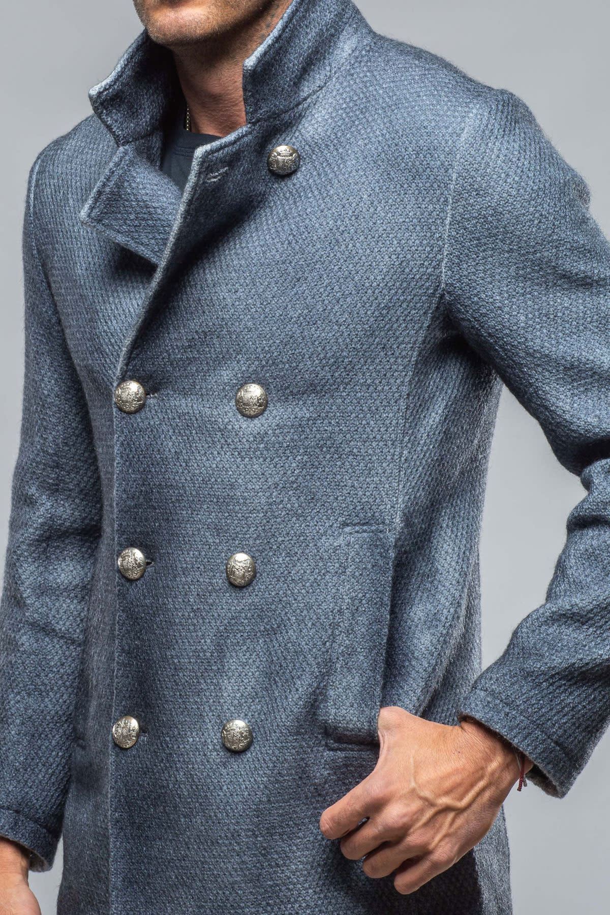 St. Christoff Wool Jacket In Mid Blue | Mens - Outerwear - Cloth | Gimo's