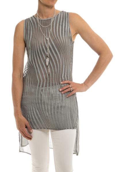Gobi Sleeveless Chiffon Tunic in Pearl | Ladies - Blouses | Dune
