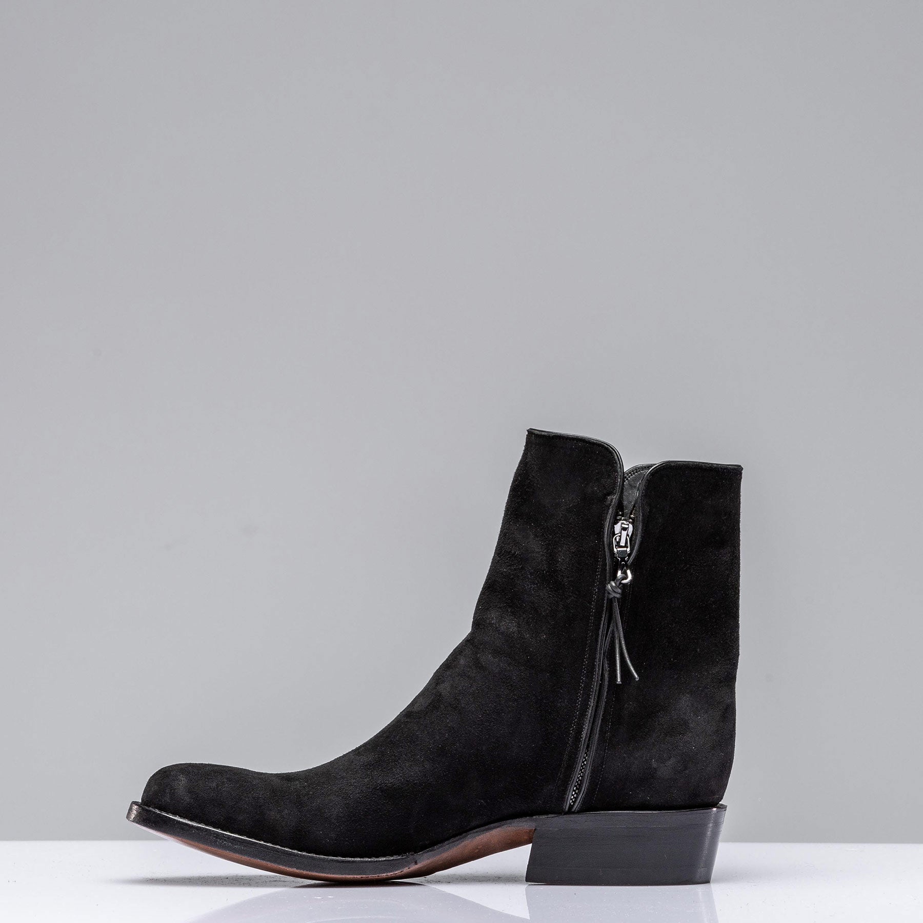 Black Suede Round Toe Zorro | Mens - Cowboy Boots | Stallion Boots