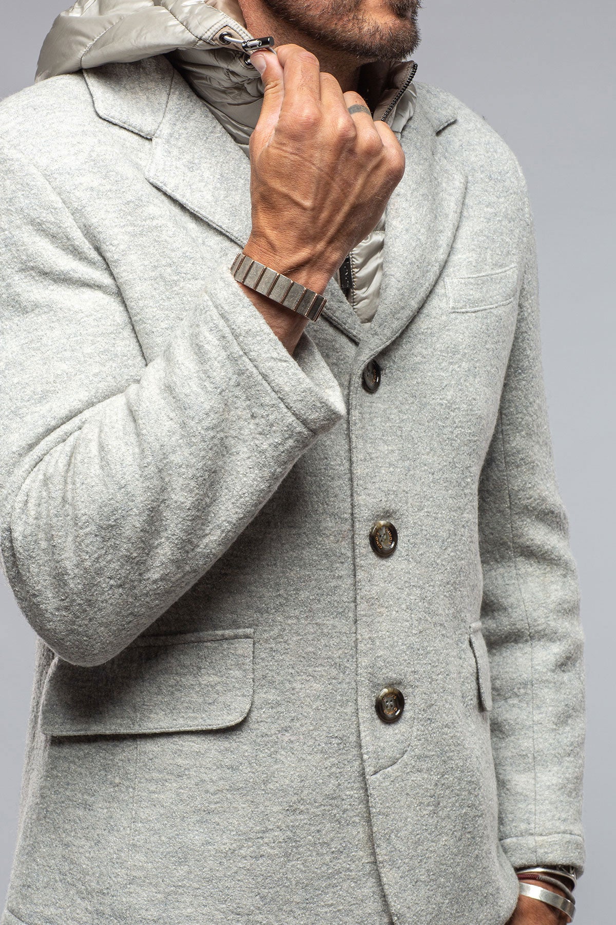 Carmichael Wool/Mohair Jacket In Light Grey | Warehouse - Mens - Outerwear - Cloth | Gimo's