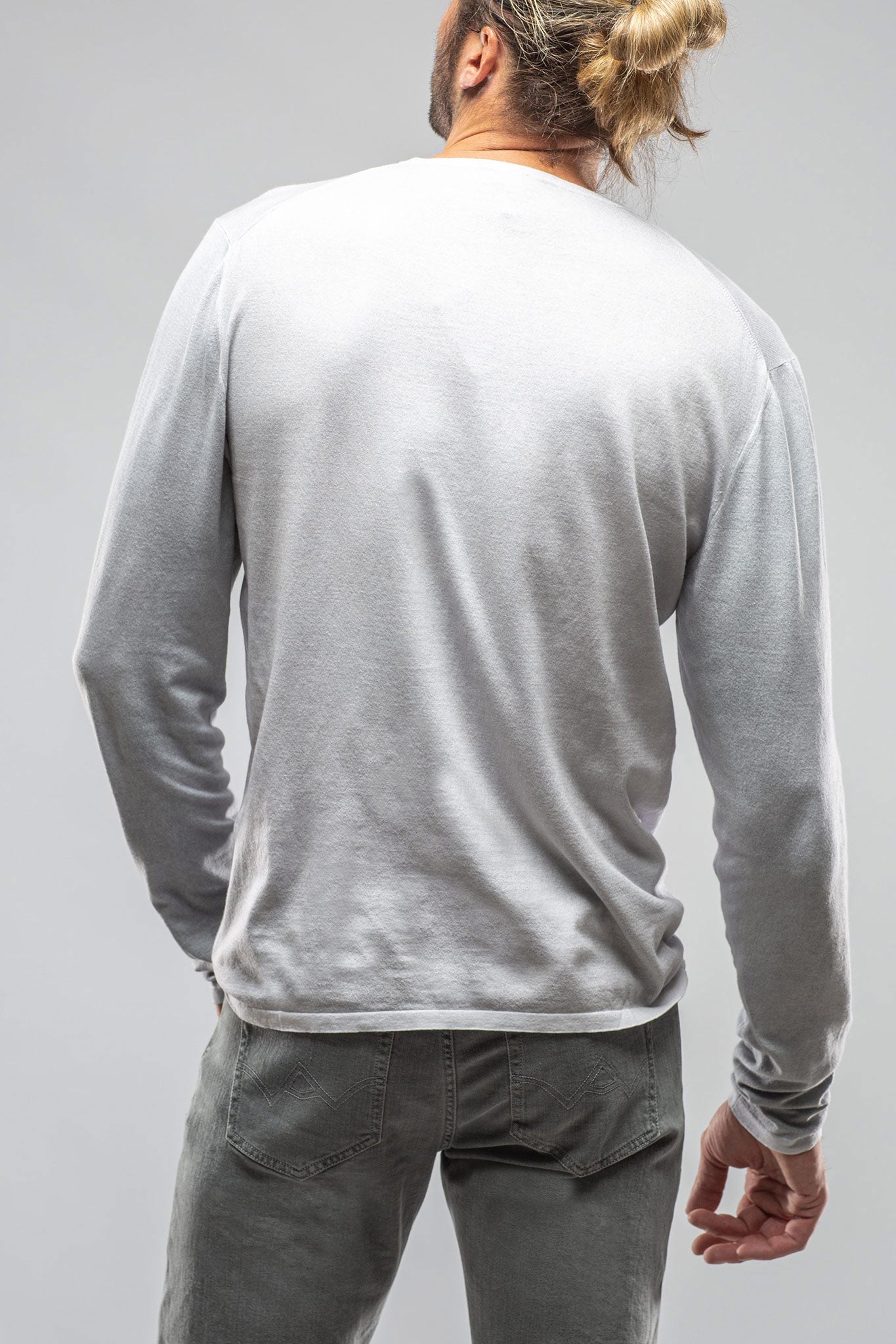 Charleston Stretch Crew Neck In Grey | Mens - Sweaters | Dune