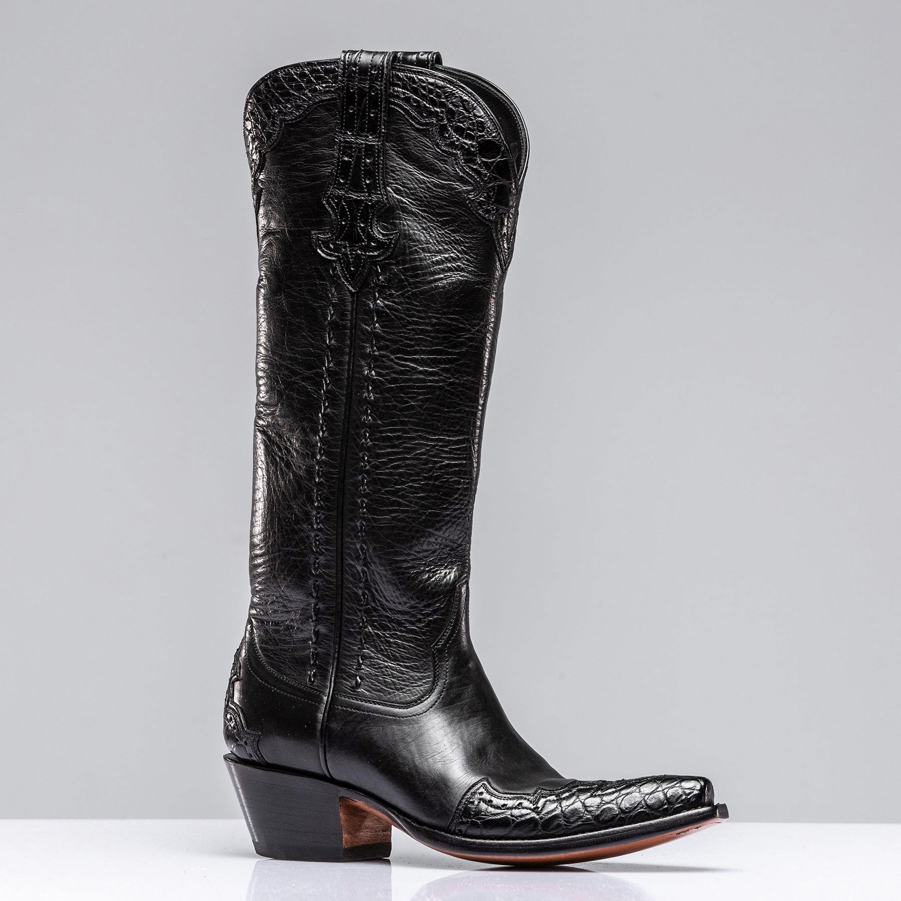 Janie's Crocodile Majestic In Black | Ladies - Cowboy Boots | Stallion Boots
