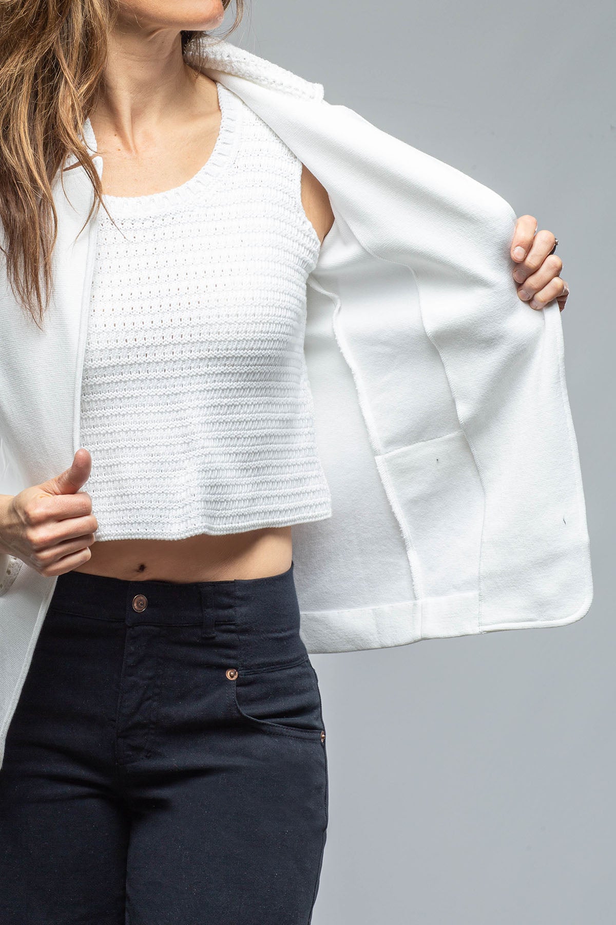 Greta Cotton Blazer In White | Ladies - Tailored - Jackets | Amina Rubinacci