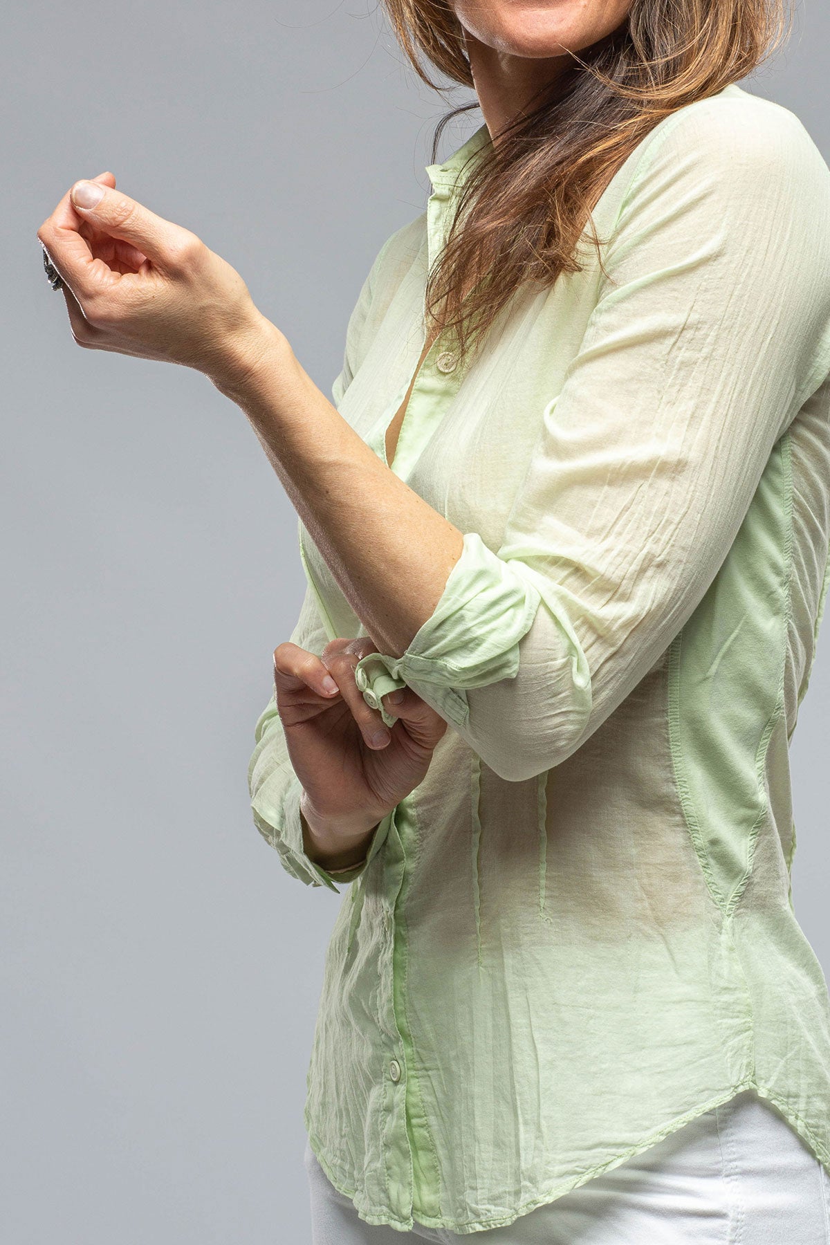 Dessina Darted Shirt In Lime | Ladies - Blouses | European Culture