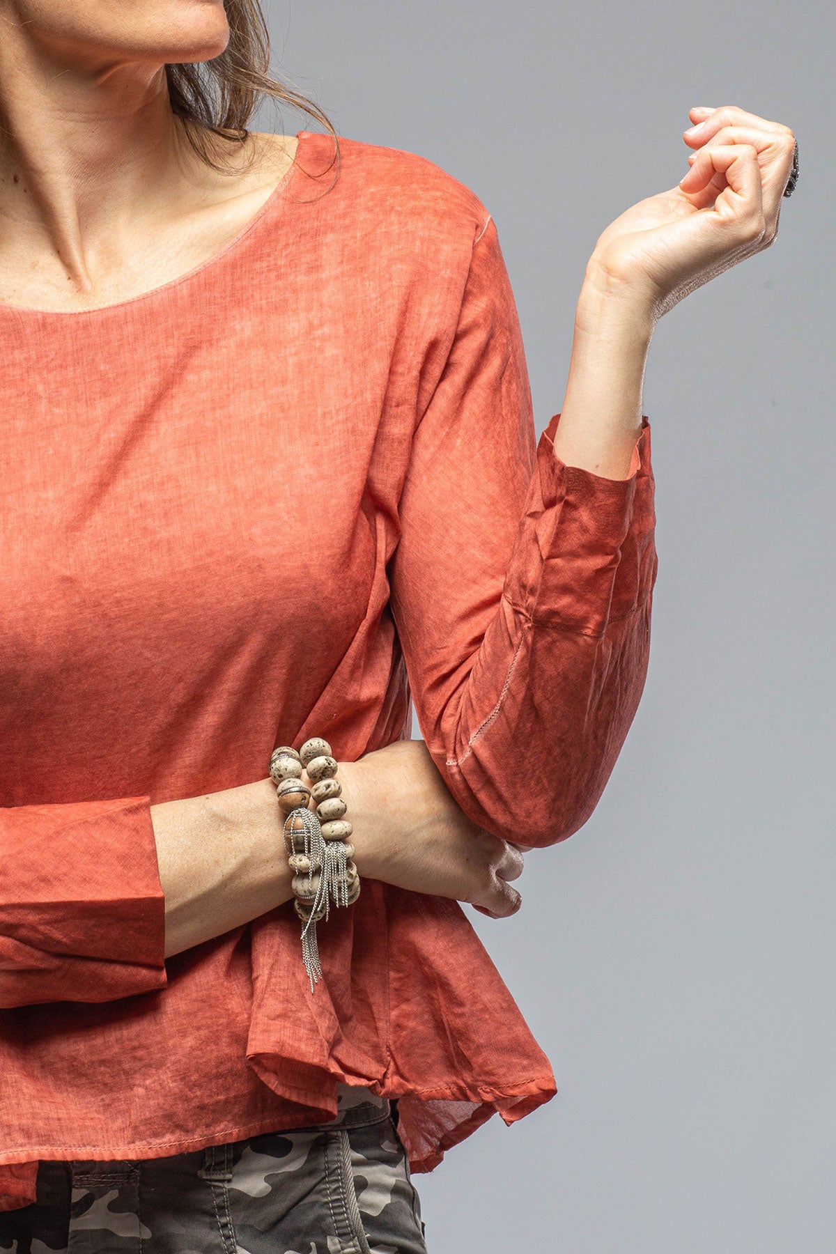 Oskars Top In Fire Brick | Ladies - Tops | Gilda Midani