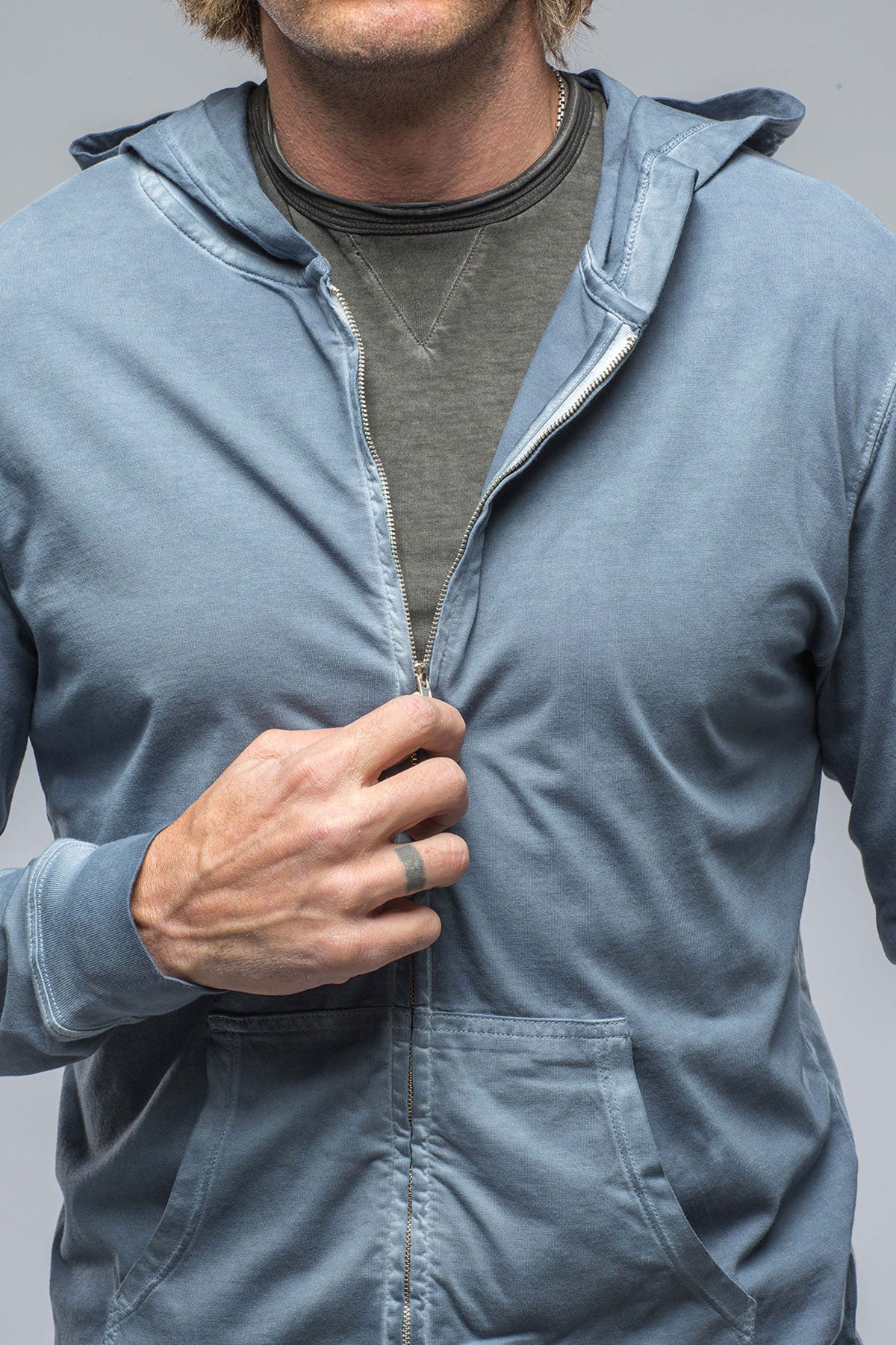 Pipeline Pima Cotton Hoodie in Capri | Mens - Shirts - T-Shirts | Georg Roth