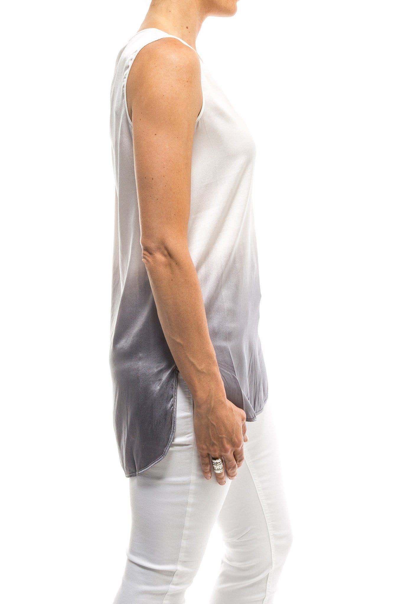 Mina Stretch Silk Tank In Smoke Ombré | Ladies - Blouses | Dune