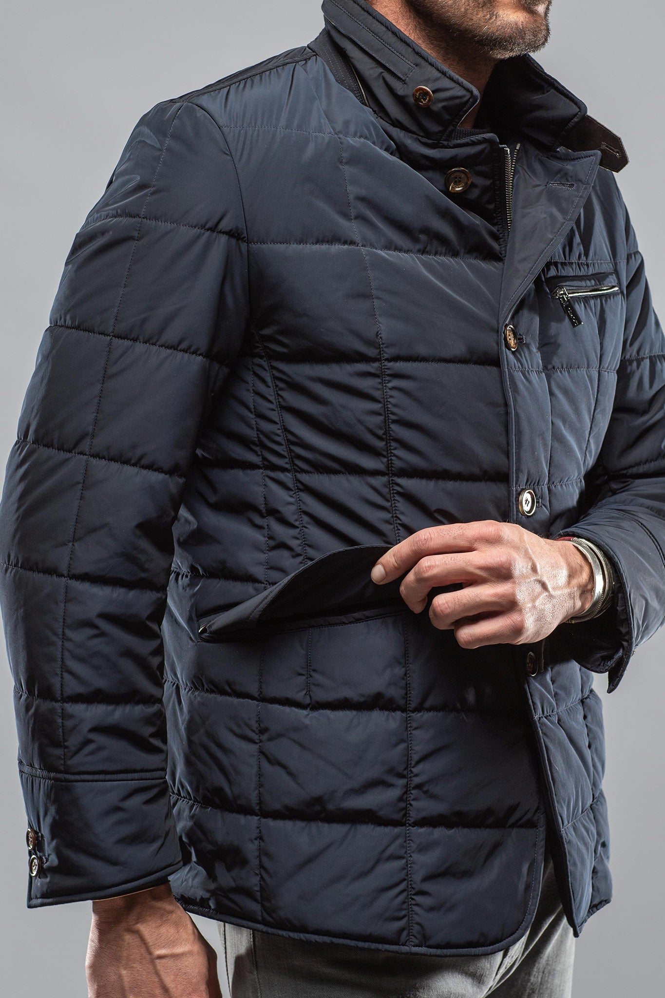 Gimo's Easton Quilted Jacket In Navy Warehouse - Mens - Outerwear - Cloth