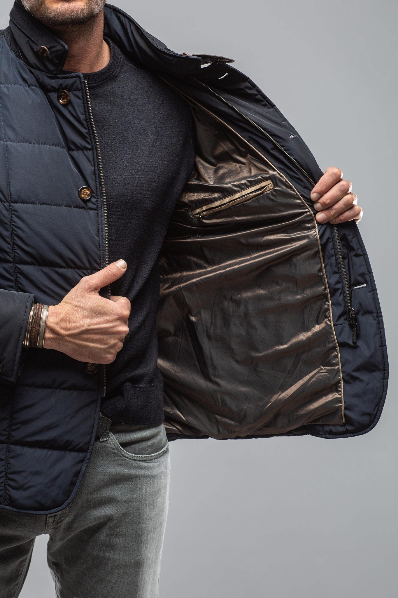 Gimo's Easton Quilted Jacket In Navy Warehouse - Mens - Outerwear - Cloth