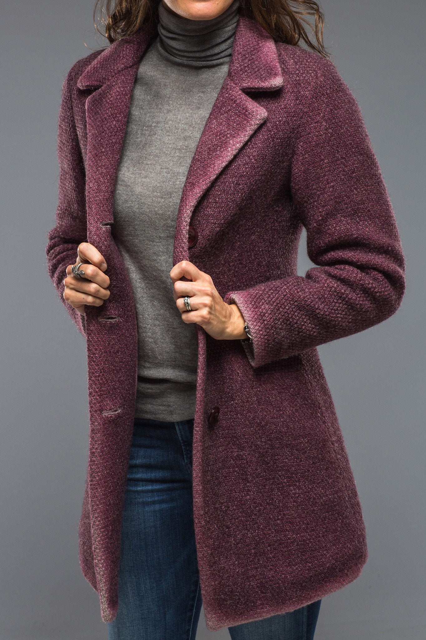 Gimo's Poppy Long Garment Dyed Coat In Berry Warehouse - Ladies - Outerwear - Cloth