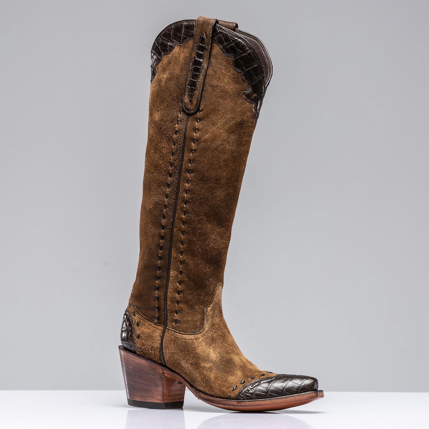 Tall Distressed Camel Boot | Ladies - Cowboy Boots | Stallion Boots