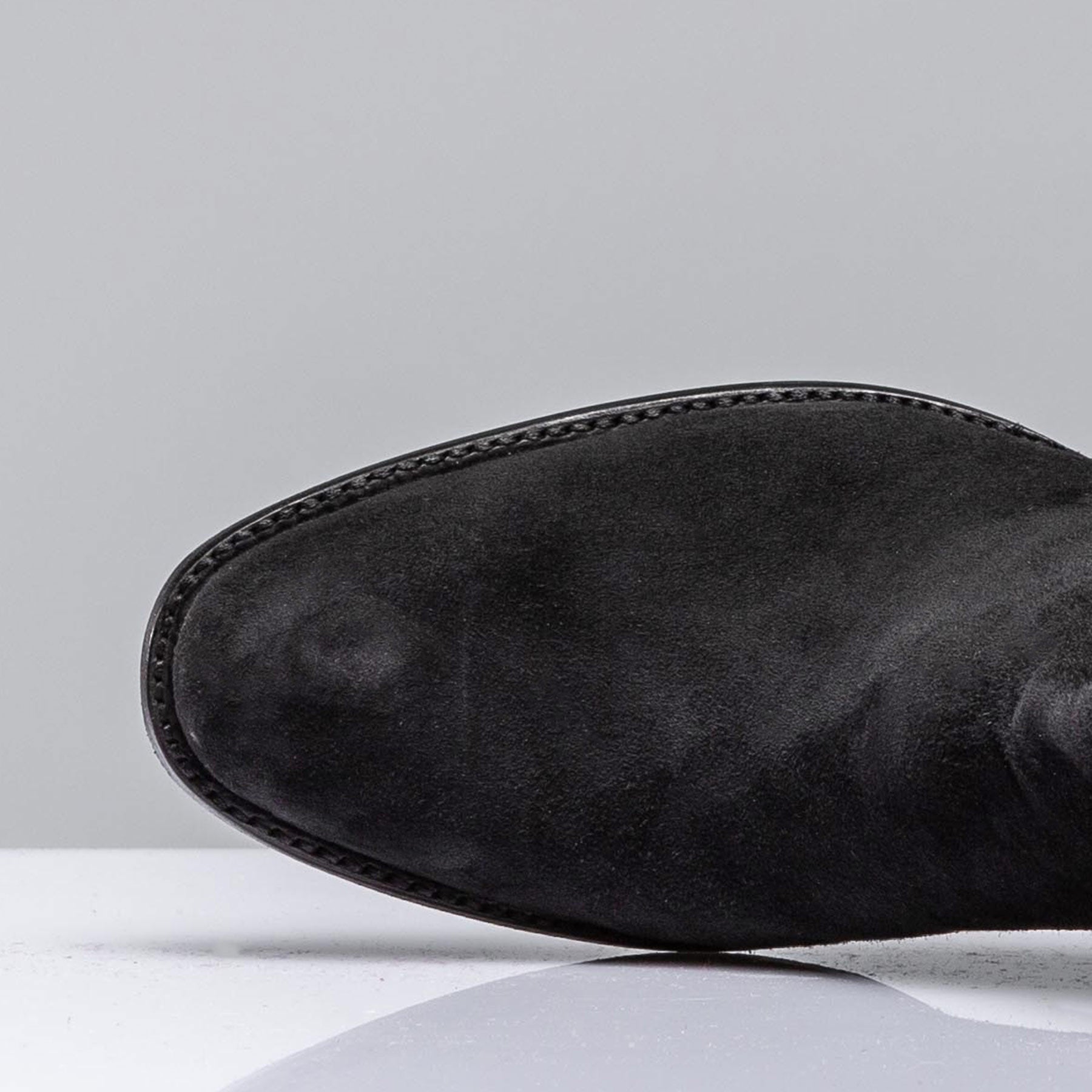 Stallion Boots Black Suede Round Toe Zorro Mens - Cowboy Boots