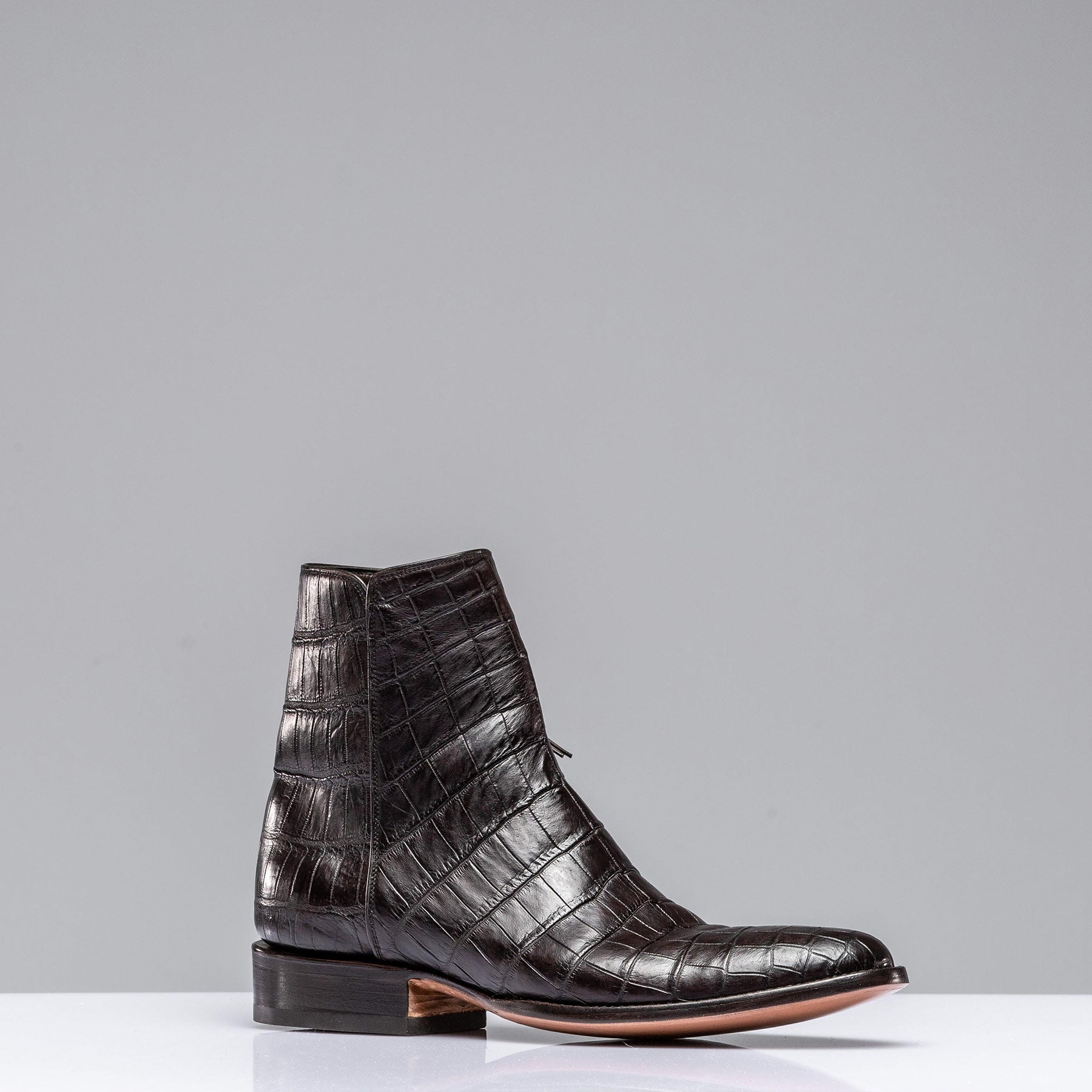 Stallion Boots Chocolate Crocodile Chelsea Boots