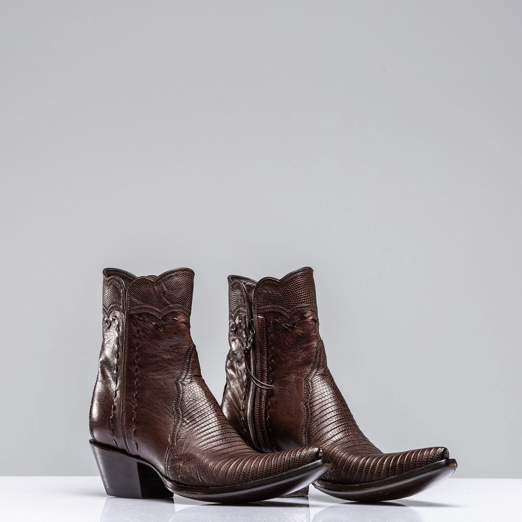 Stallion Boots Chocolate Lizard Gallegos Zorro Ladies - Cowboy Boots