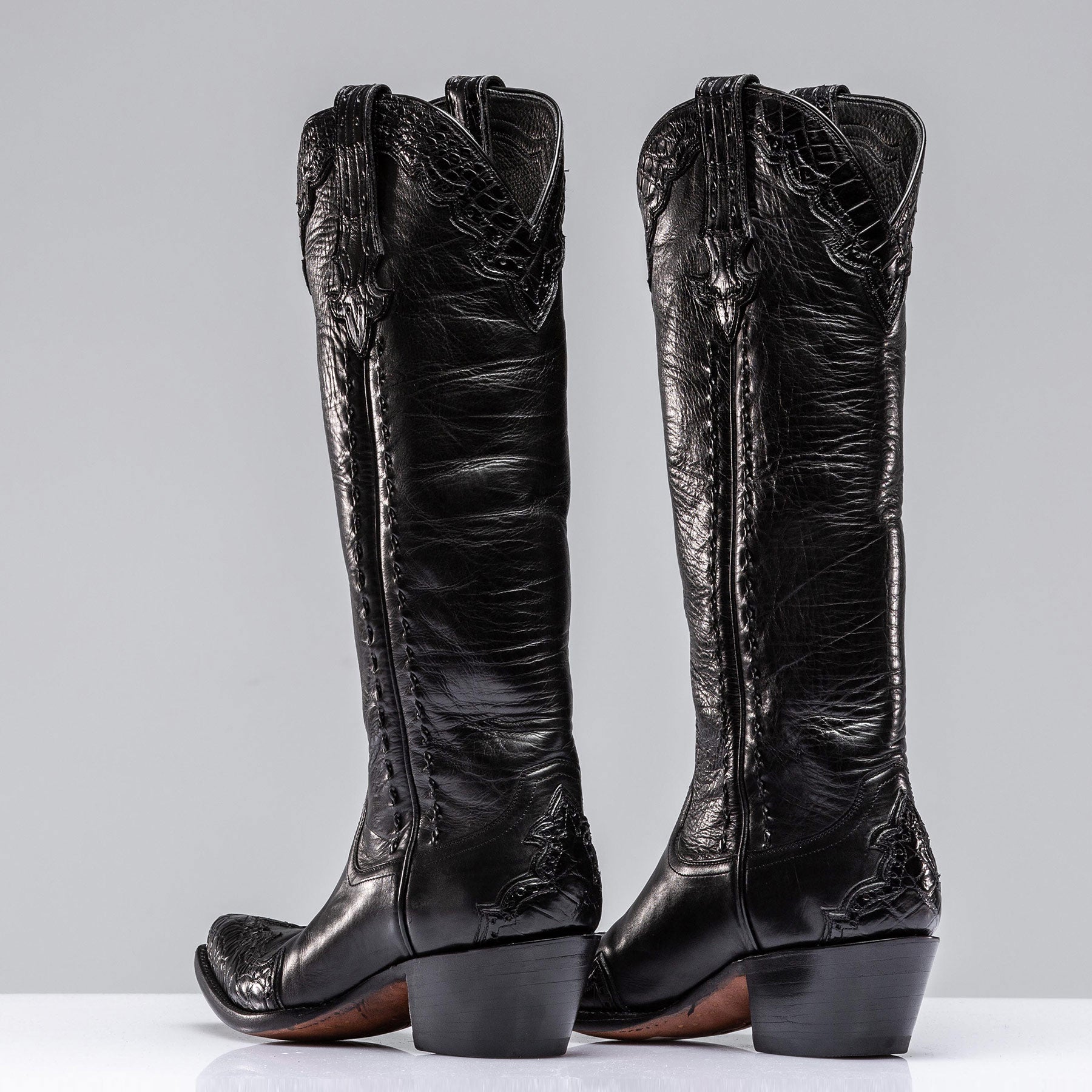 Stallion Boots Janie's Crocodile Majestic In Black Ladies - Cowboy Boots