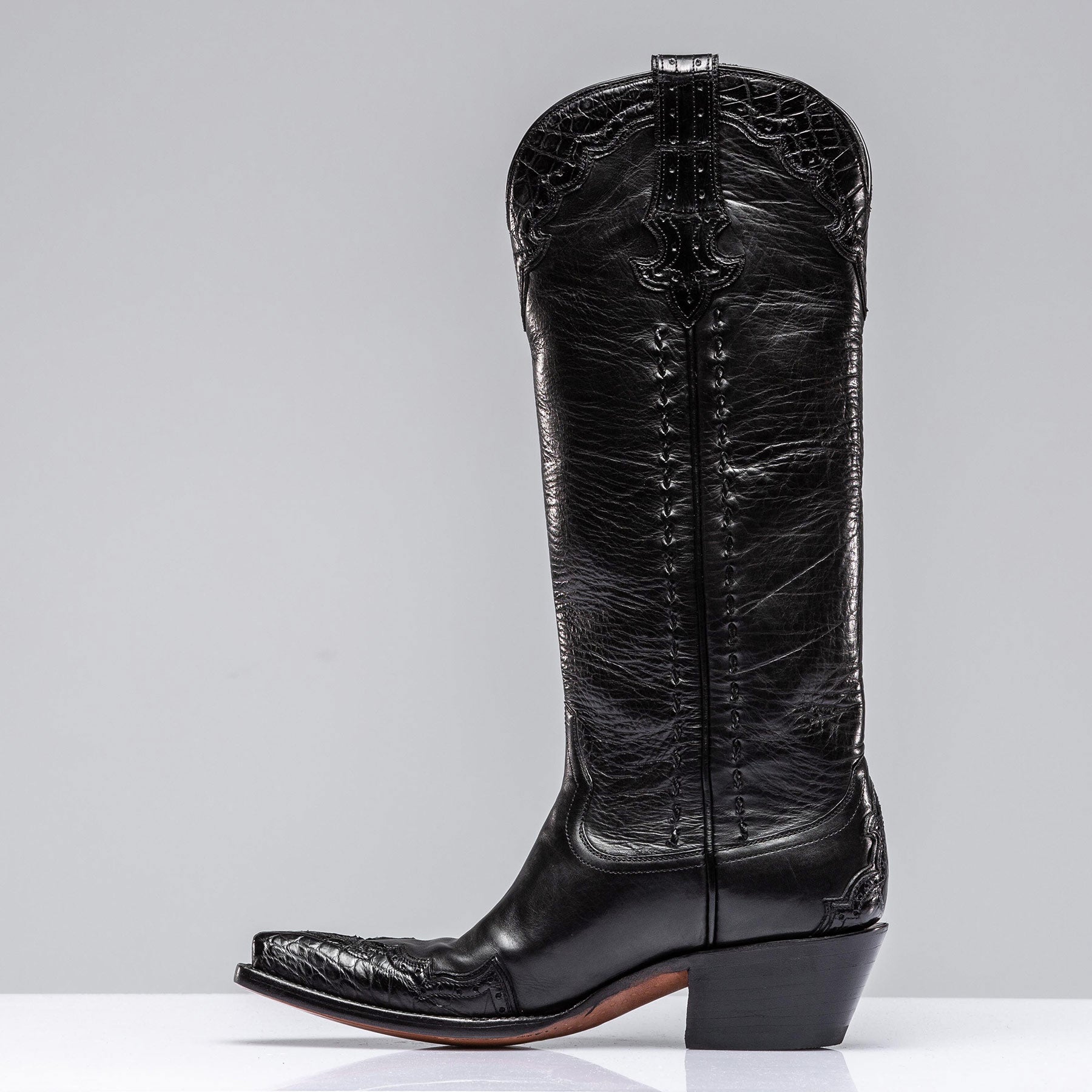 Stallion Boots Janie's Crocodile Majestic In Black Ladies - Cowboy Boots