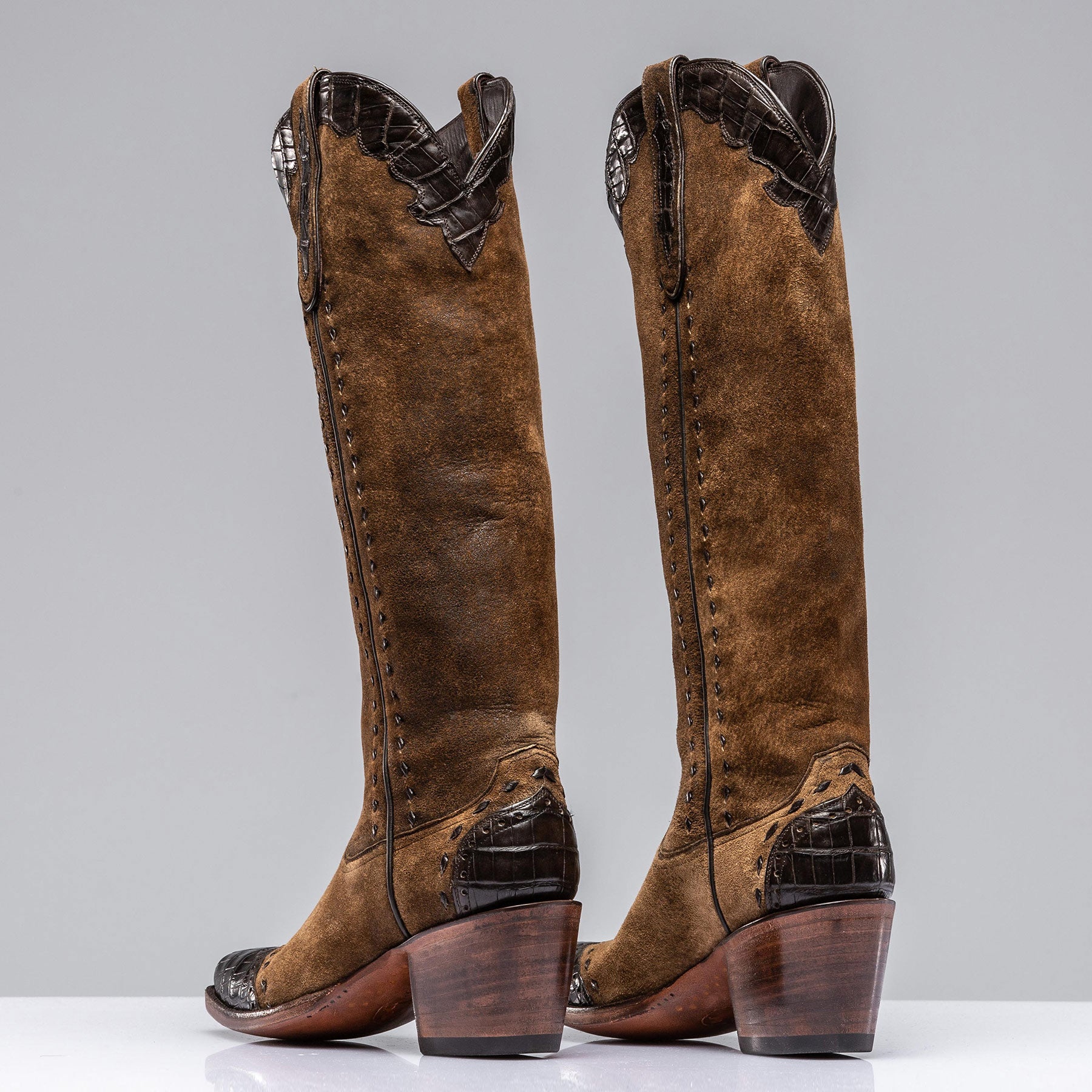 Stallion Boots Tall Distressed Camel Boot Ladies - Cowboy Boots