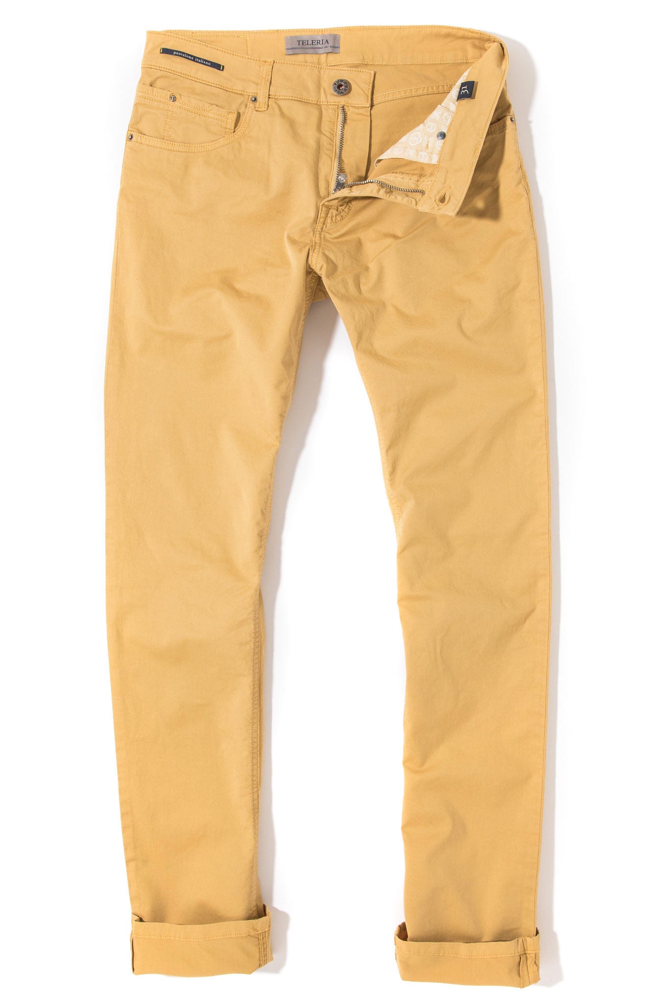 Teleria Zed Fowler Ultralight Performance Pant In Mango Mens - Pants - 5 Pocket