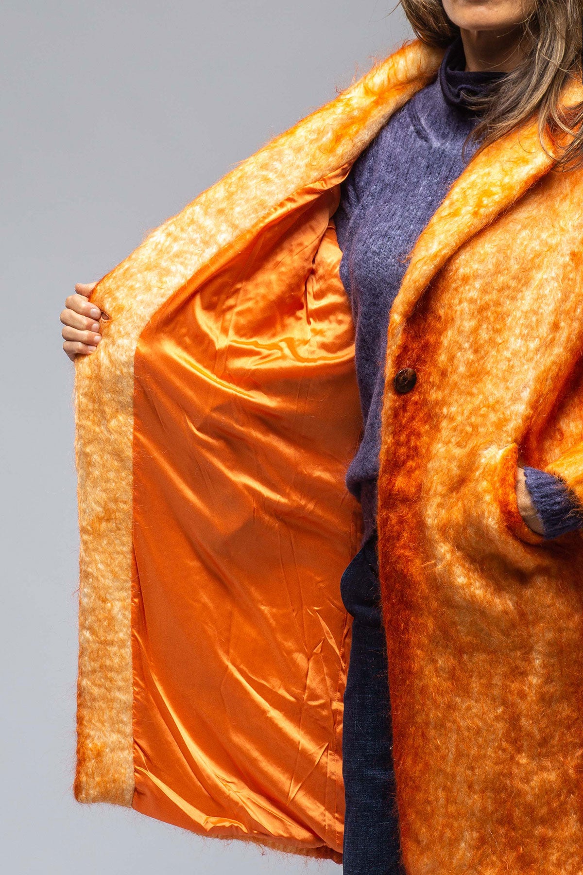 Fiona Mohair Wool Coat In Orange Rust | Ladies - Outerwear - Cloth | Avant Toi