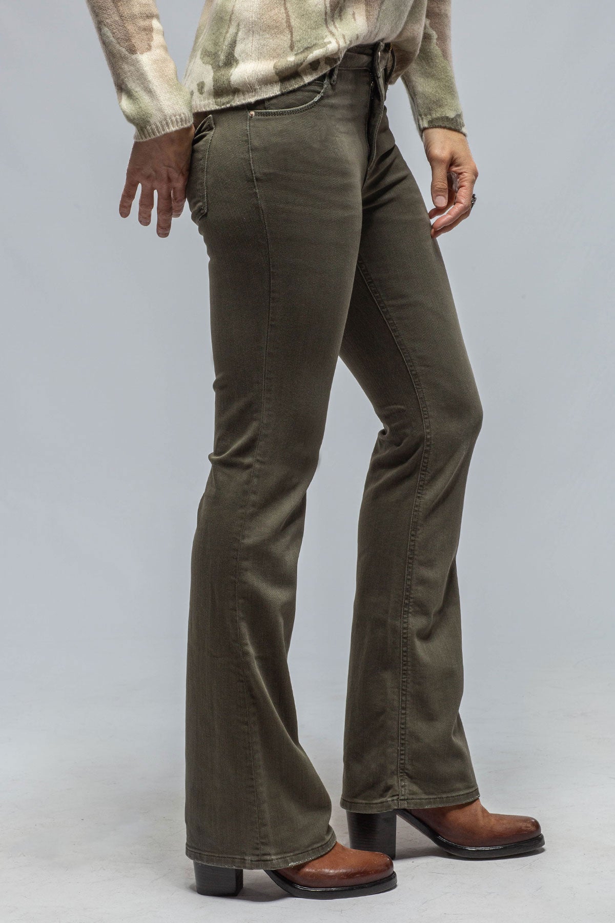 Tommy Flare Jeans In Army | Ladies - Pants - Jeans | Axels Premium Denim