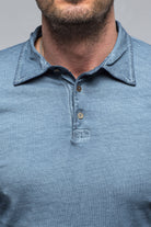 Torrance Long Sleeve Polo in Midnight Blue | Mens - Shirts - Polos | Gimo's Cotton