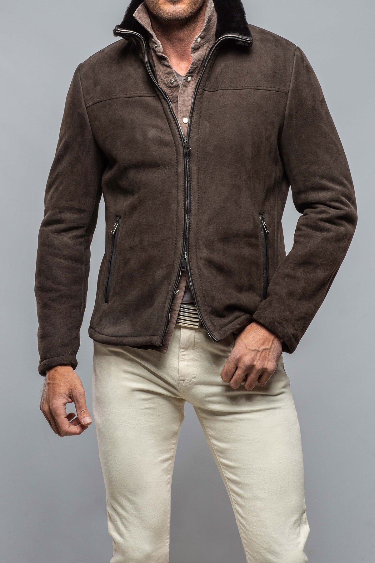 Bello Shearling In Dark Brown | Mens - Outerwear - Shearling | DiBello