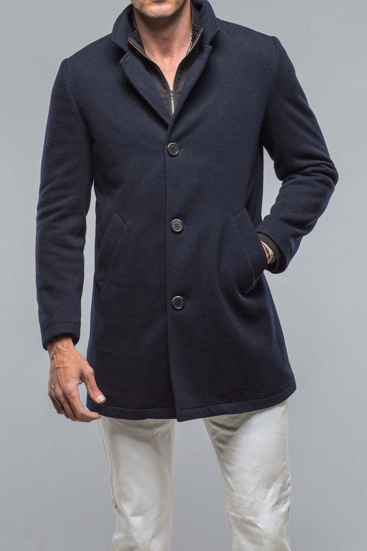 Leon II Wool Jacket in Navy | Mens - Outerwear - Cloth | Gimo's